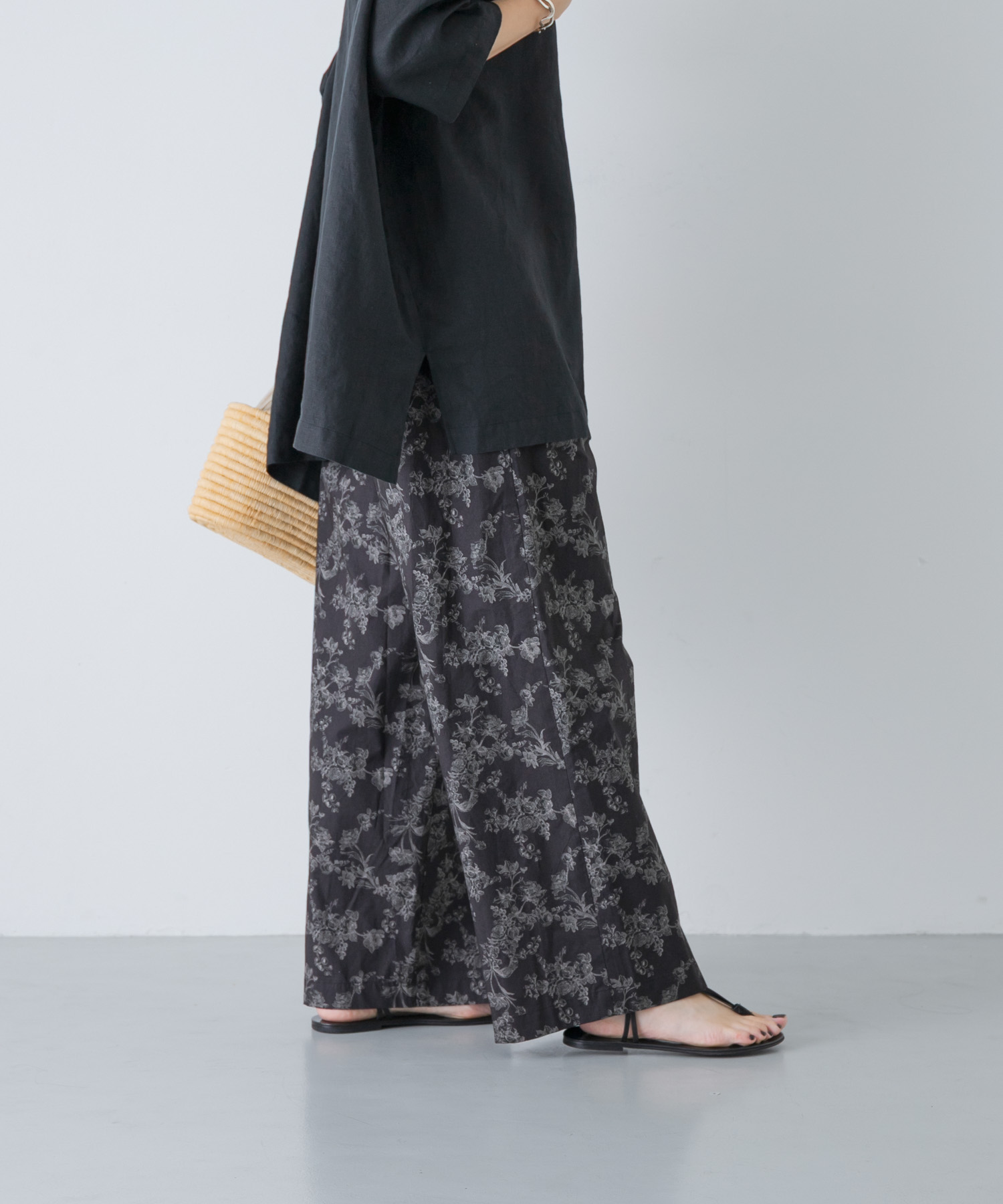 コットンプリントイージーパンツ
