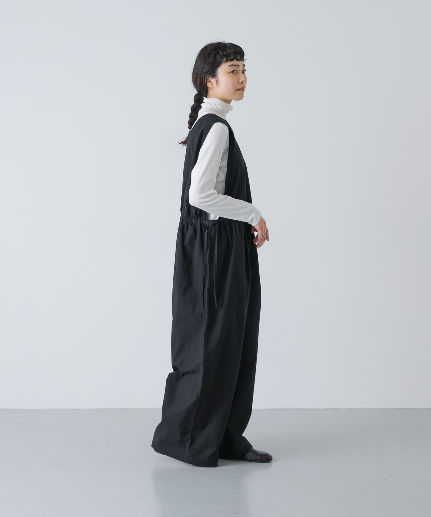 『2サイズ展開』サイドギャザーサロペット