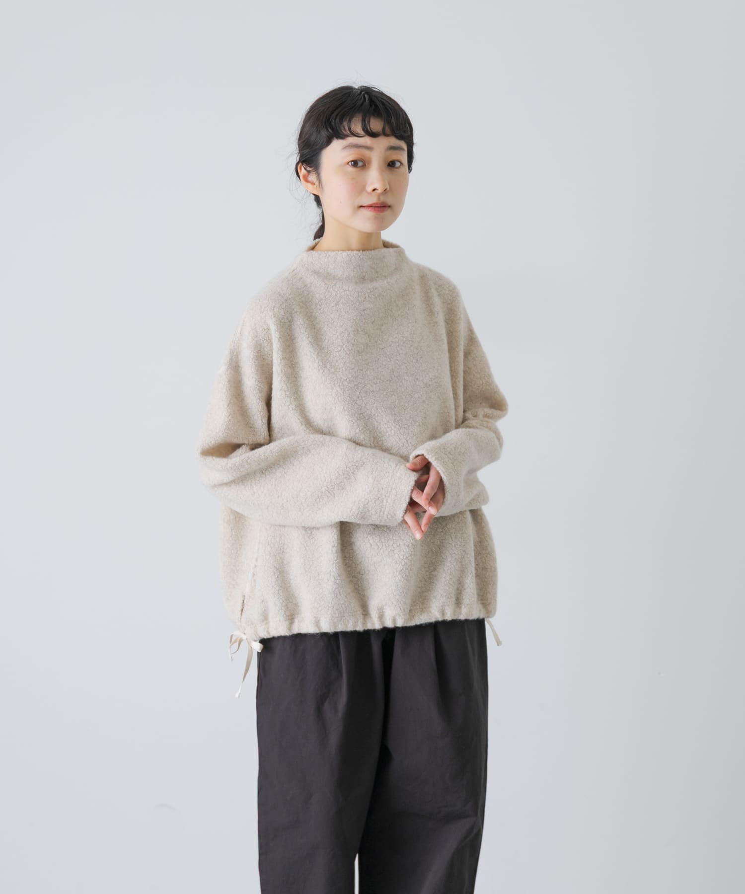 『手洗い可』ウールボアボトルネックプルオーバー