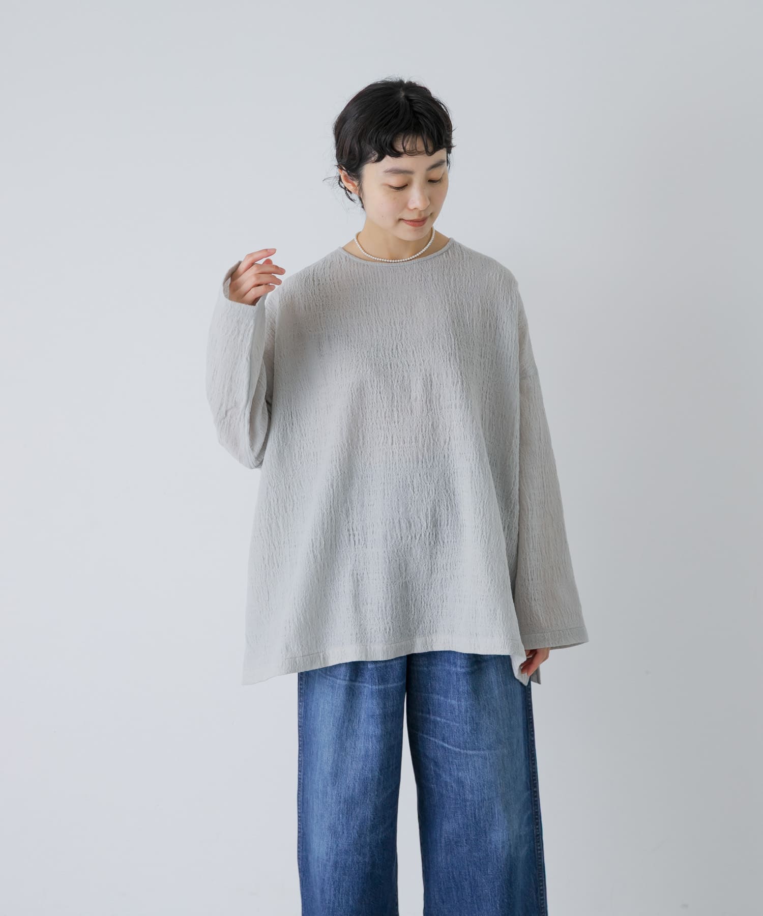ウールコットンワイドプルオーバー