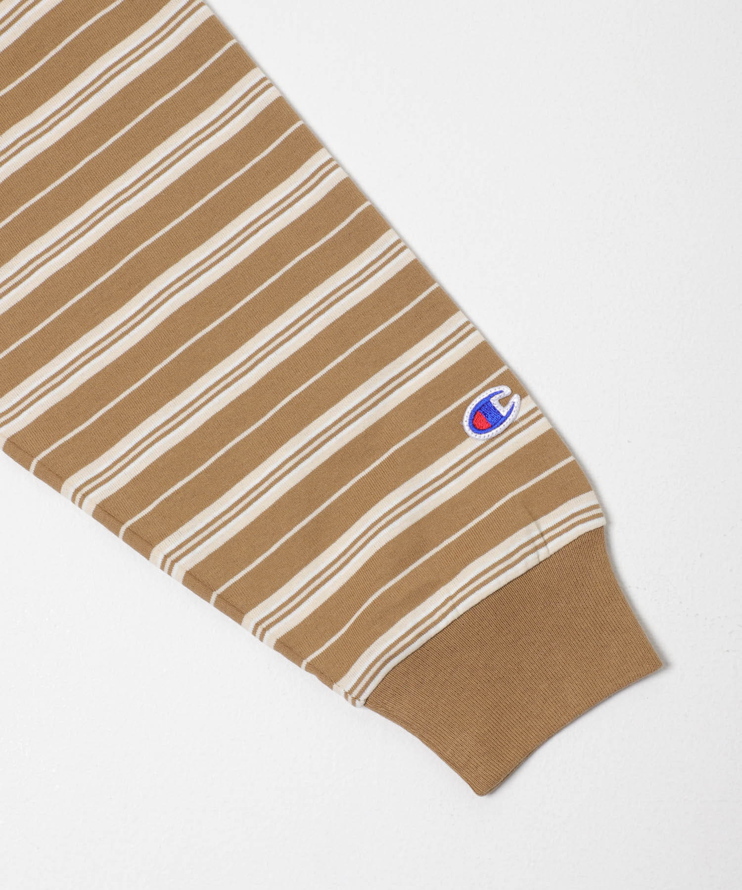 CHAMPION　LONG SLEEVE BORDER T-SHIRTS L.BROWN L