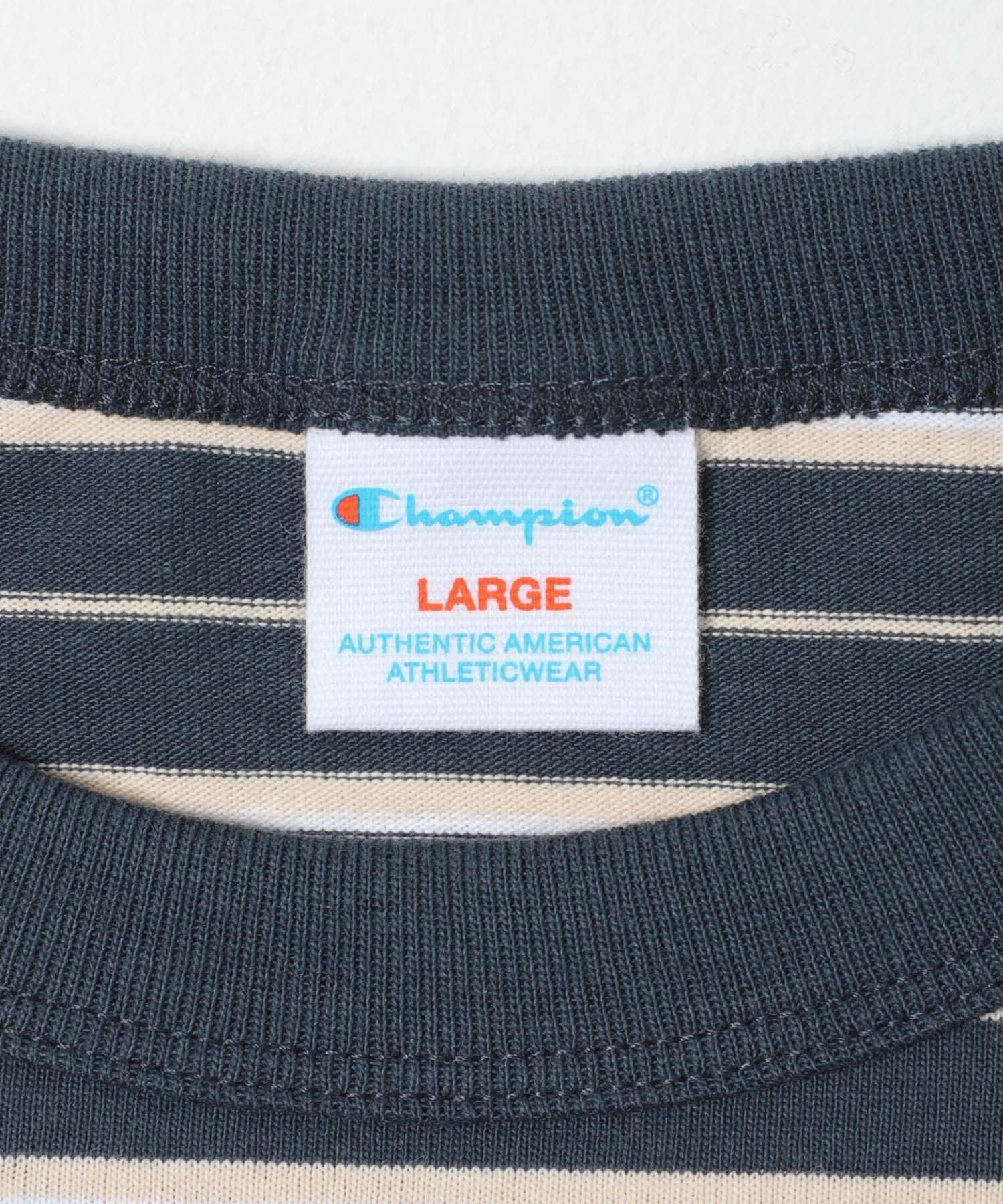 CHAMPION　LONG SLEEVE BORDER T-SHIRTS NAVY L