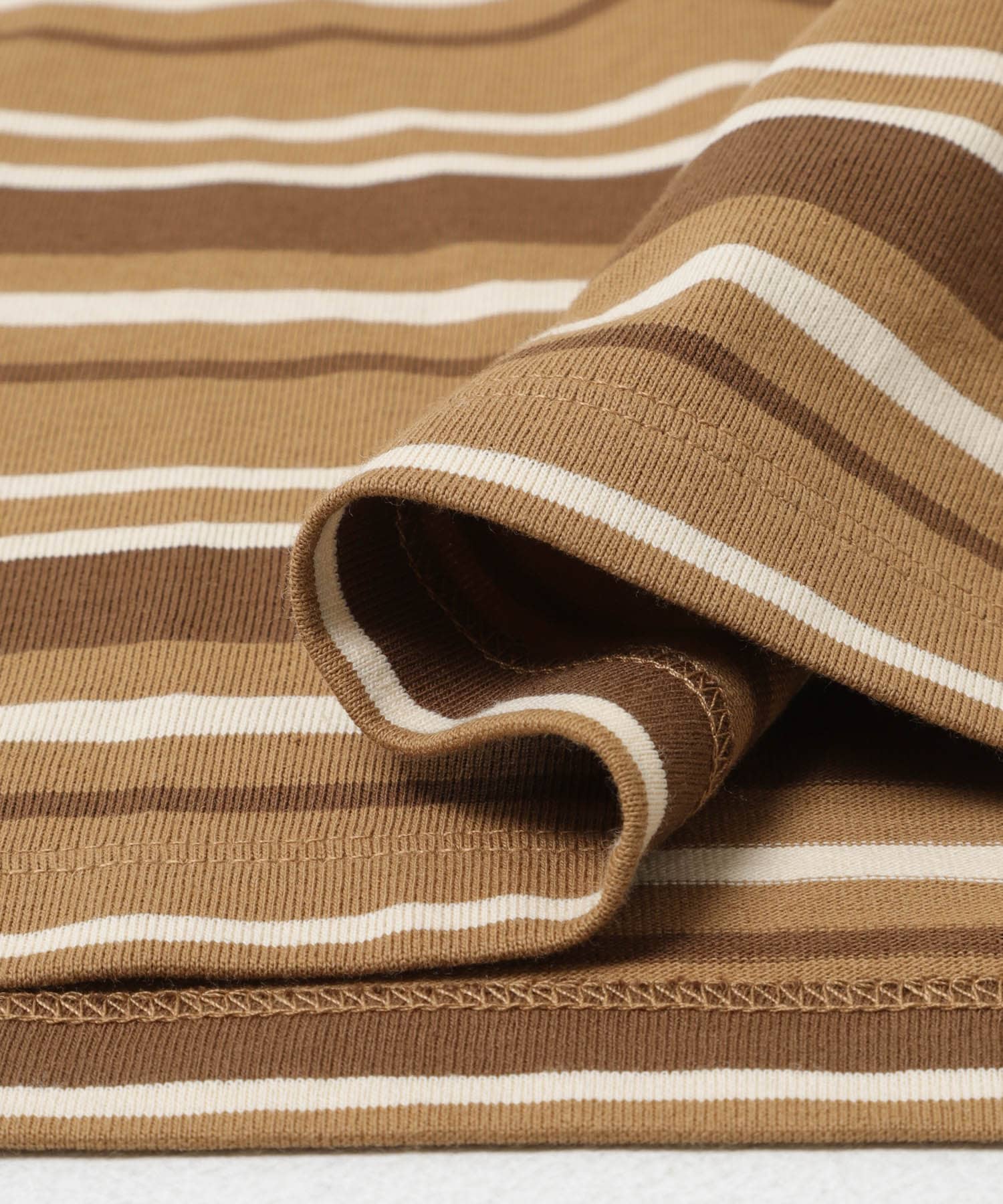 CHAMPION　SHORT-SLEEVE BORDER POLO SHIRTS L.BROWN L