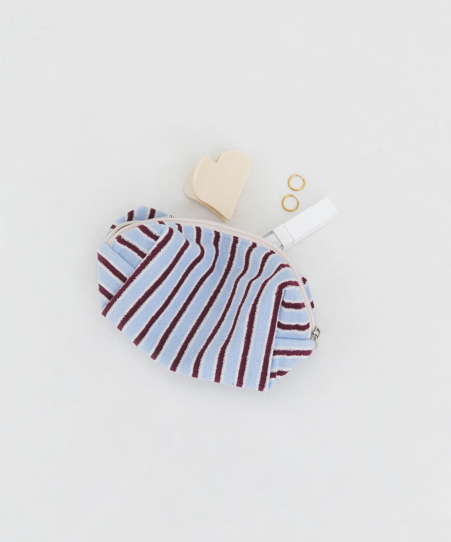 UNFOLD　Stripe terry pouch