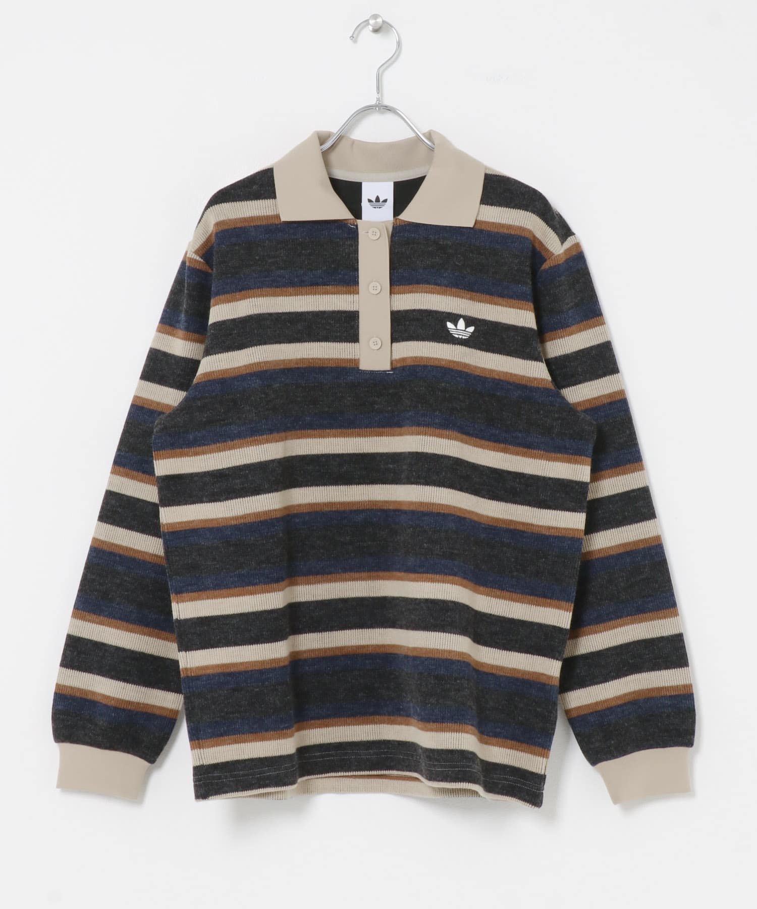 adidas　STRIPE KNITTED POLO