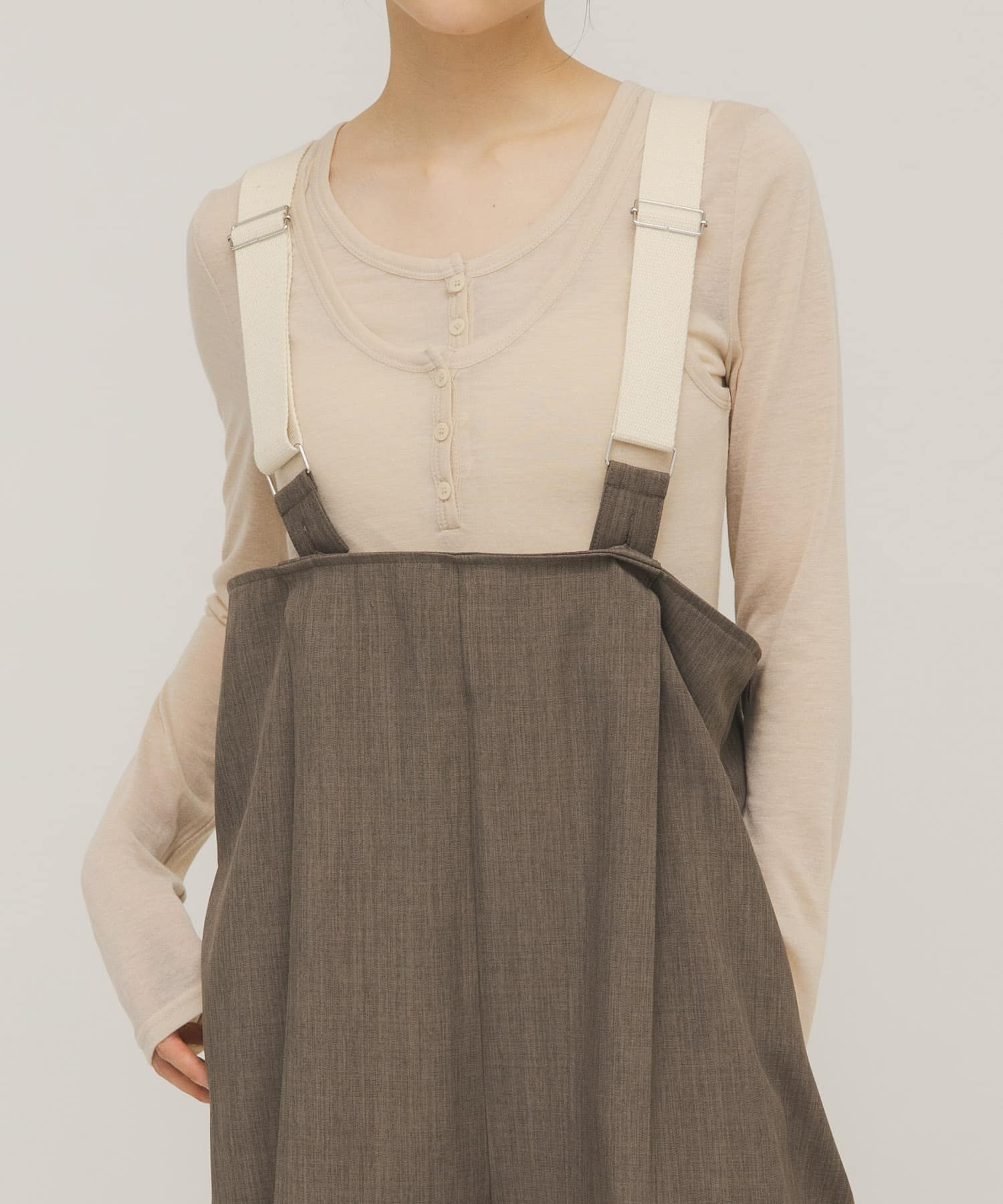 レイヤードヘンリーネックTEE