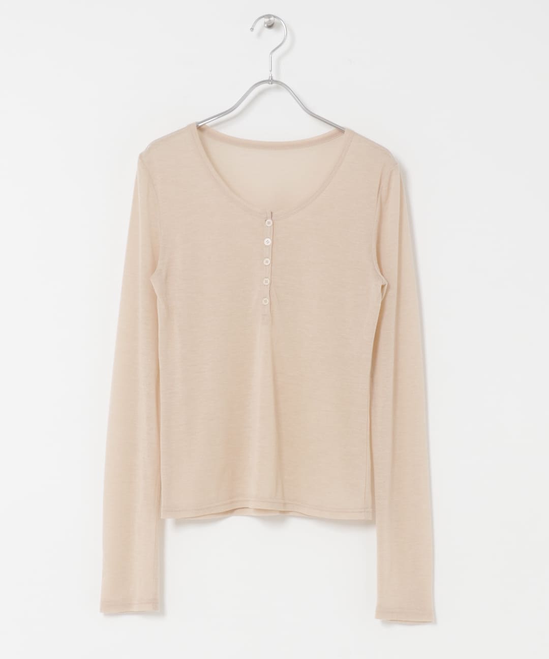 レイヤードヘンリーネックTEE NUDE One