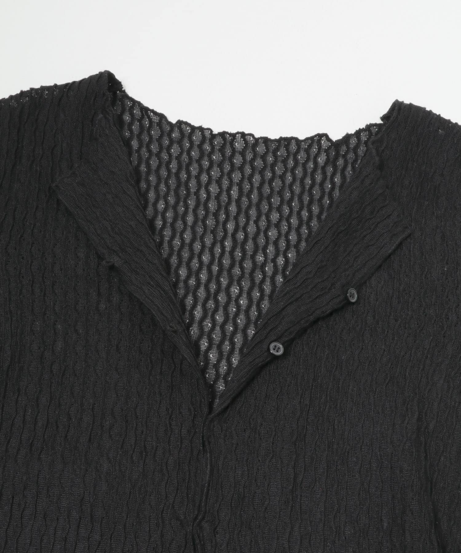 フロントオープンアイレットカットソー BLACK One