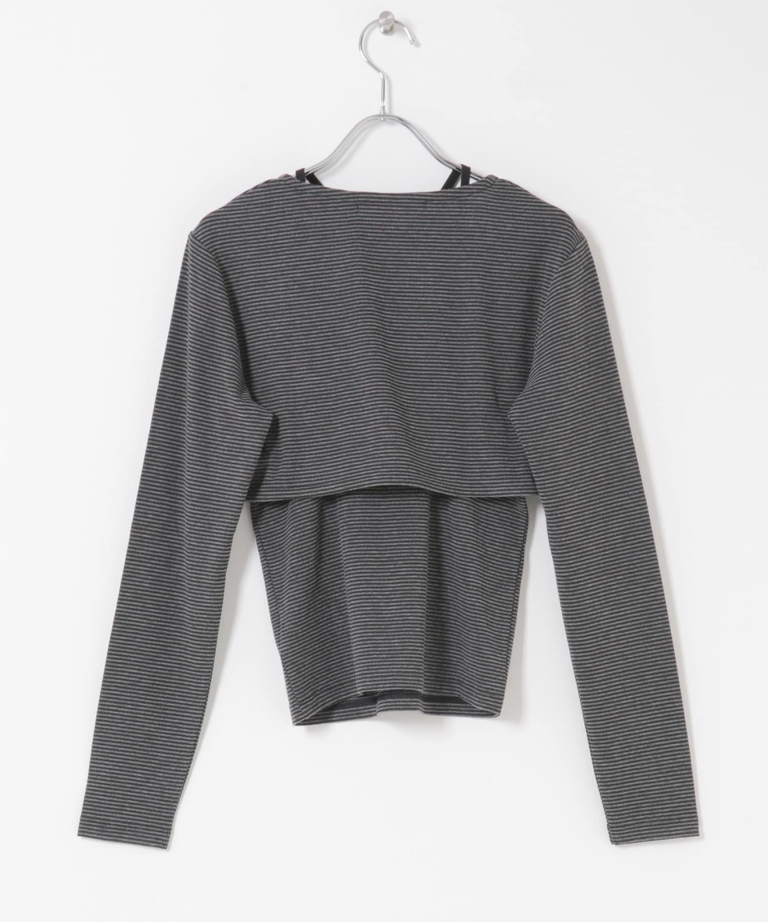 ボレロSETデザイントップス GRAY×BLK One