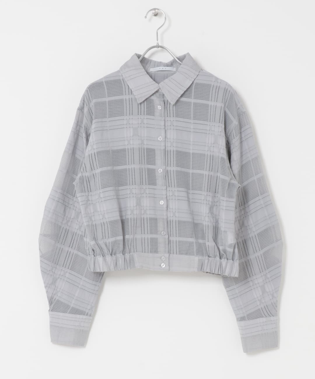 シアーチェックコンパクトシャツ L.GRAY One
