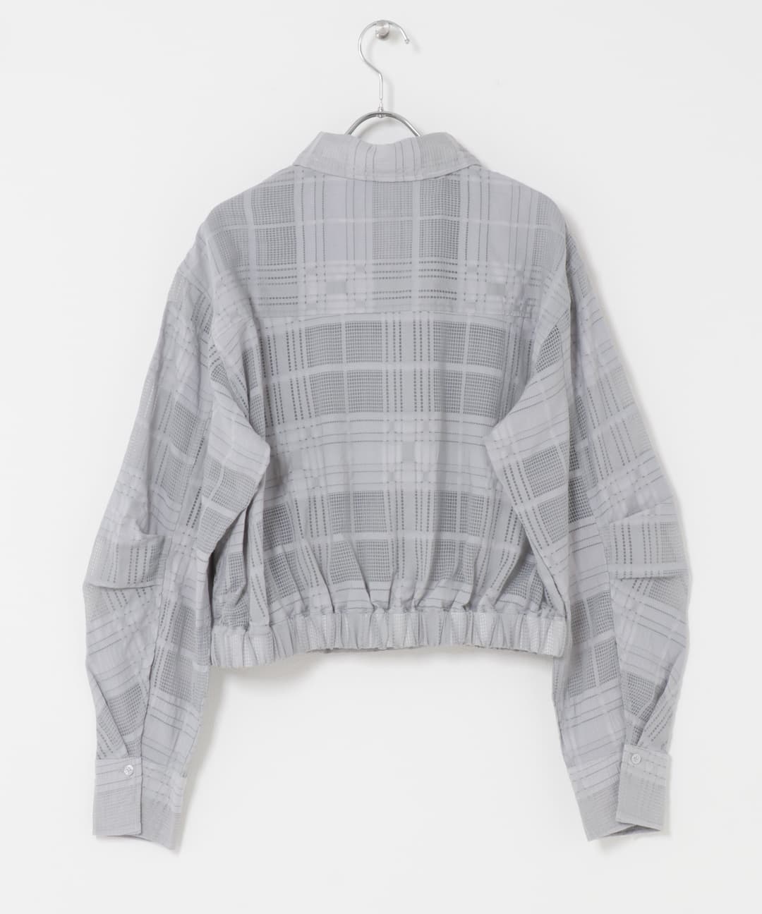シアーチェックコンパクトシャツ L.GRAY One