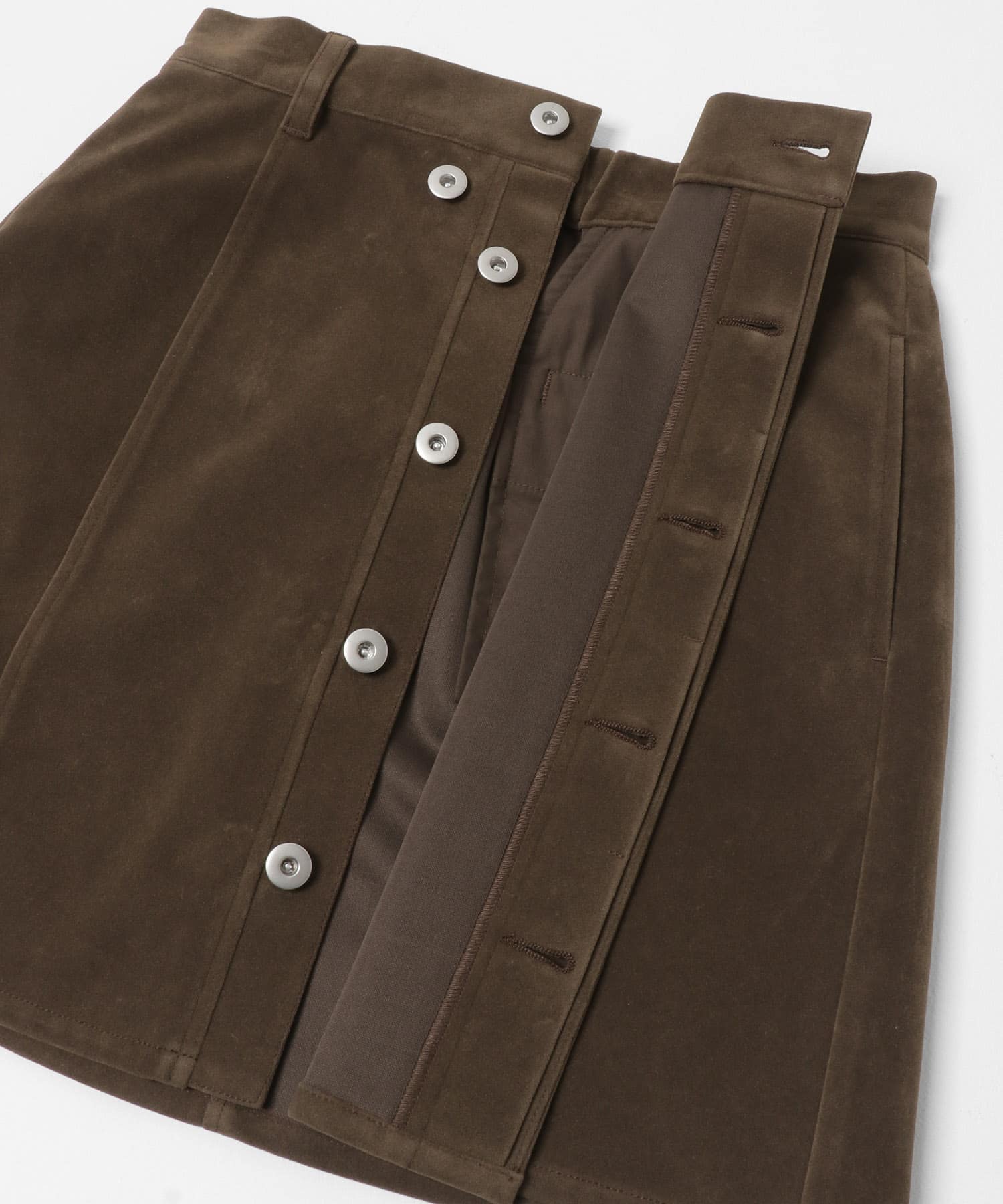 2WAYラップミニスカート BROWN One