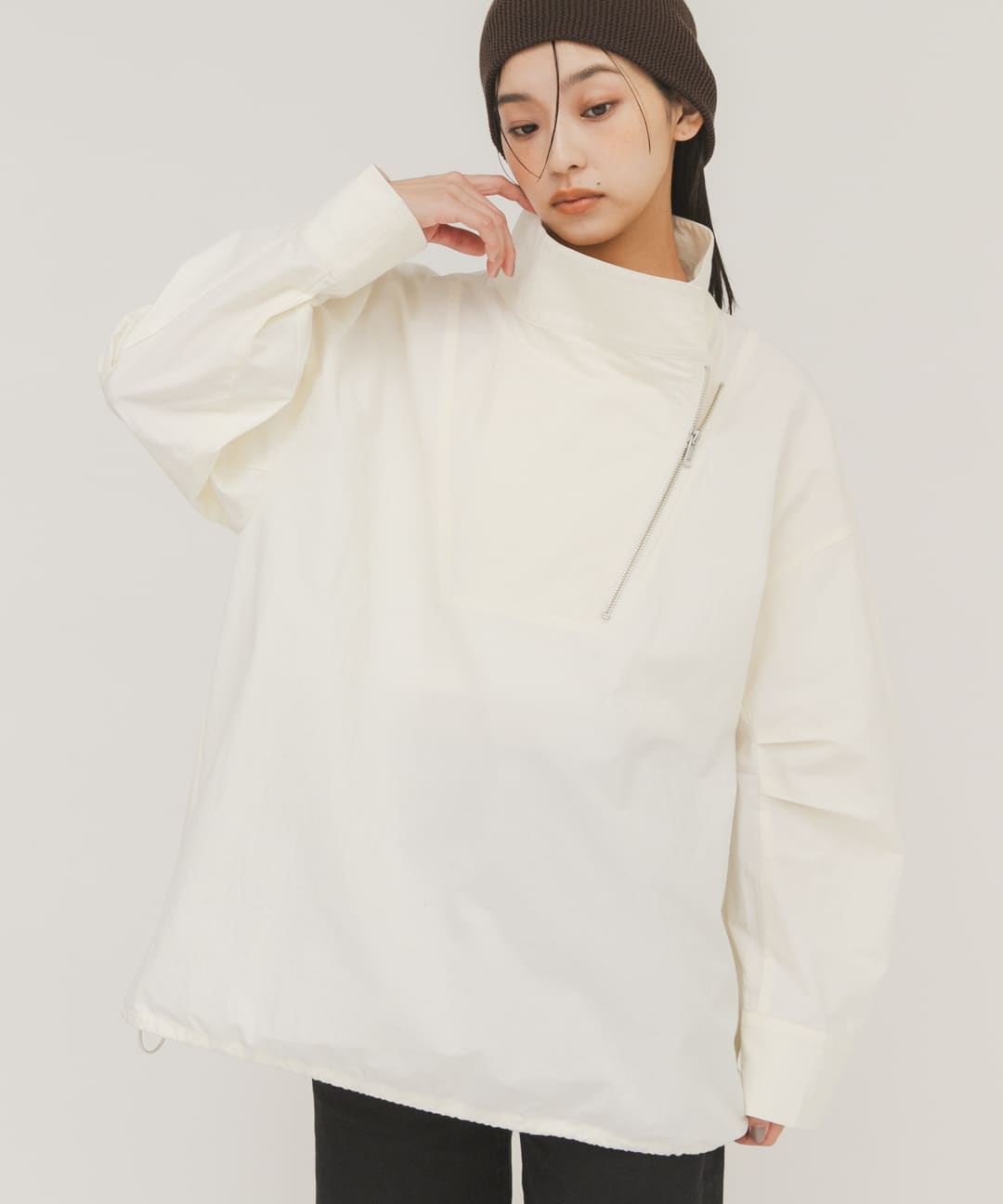 スラントZIPアノラック