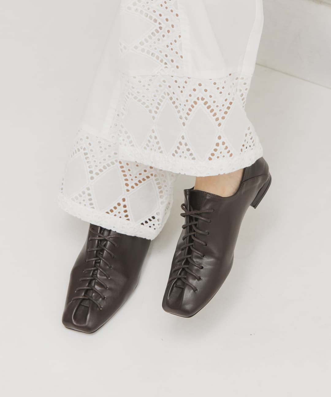 レースアップシューズ BROWN 36