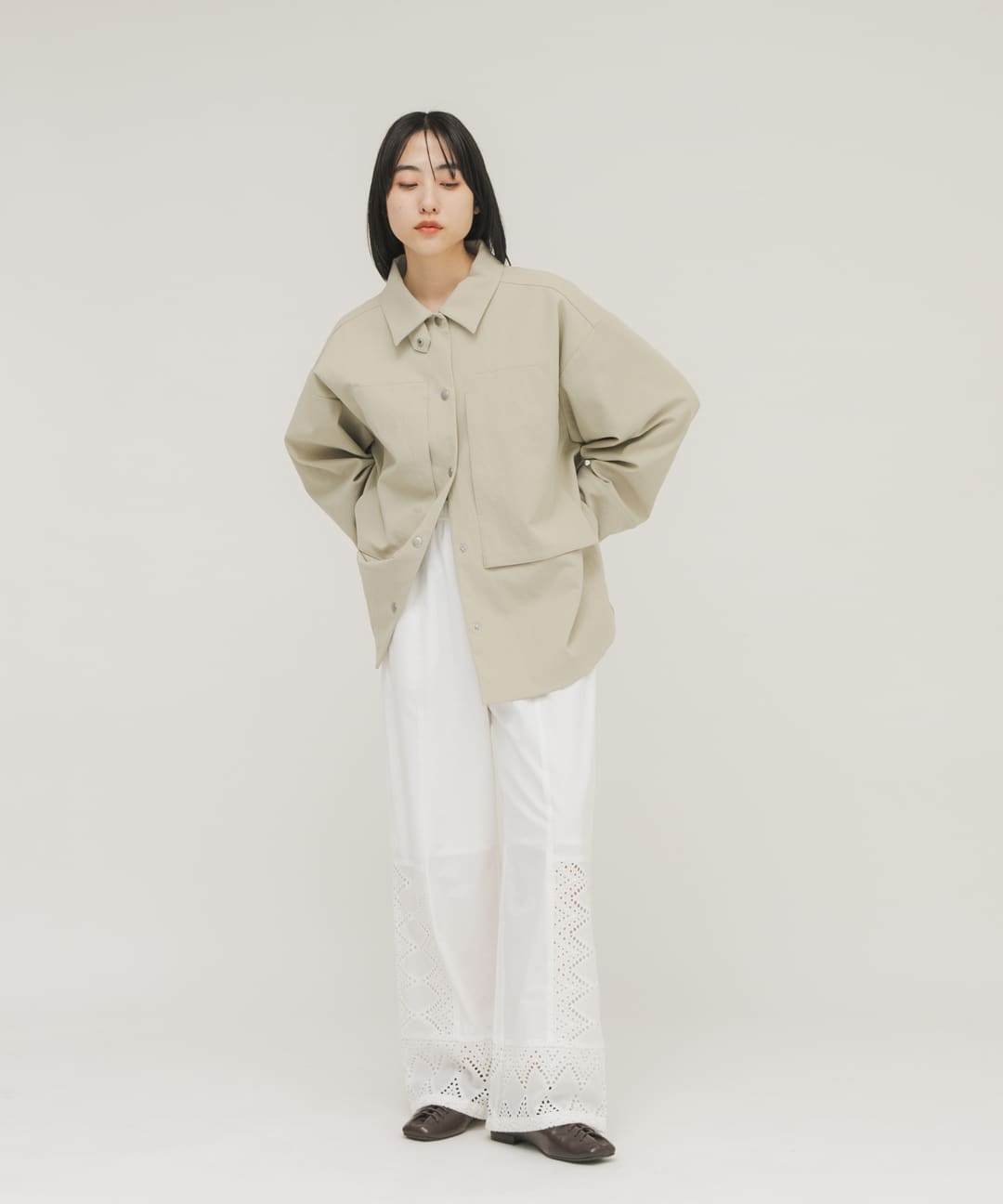 レースアップシューズ BROWN 36