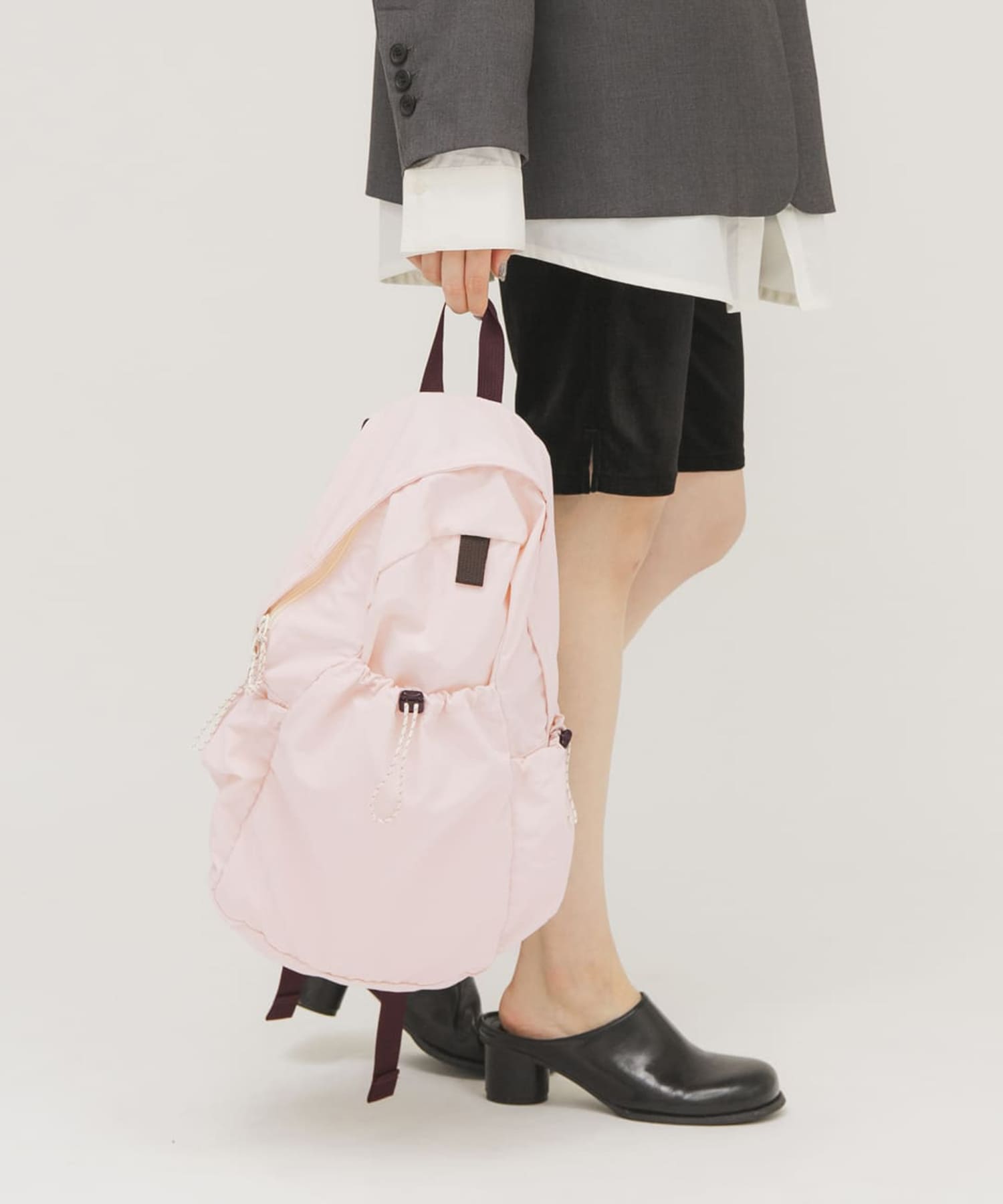 アウトポケットナイロンバックパック PINK One