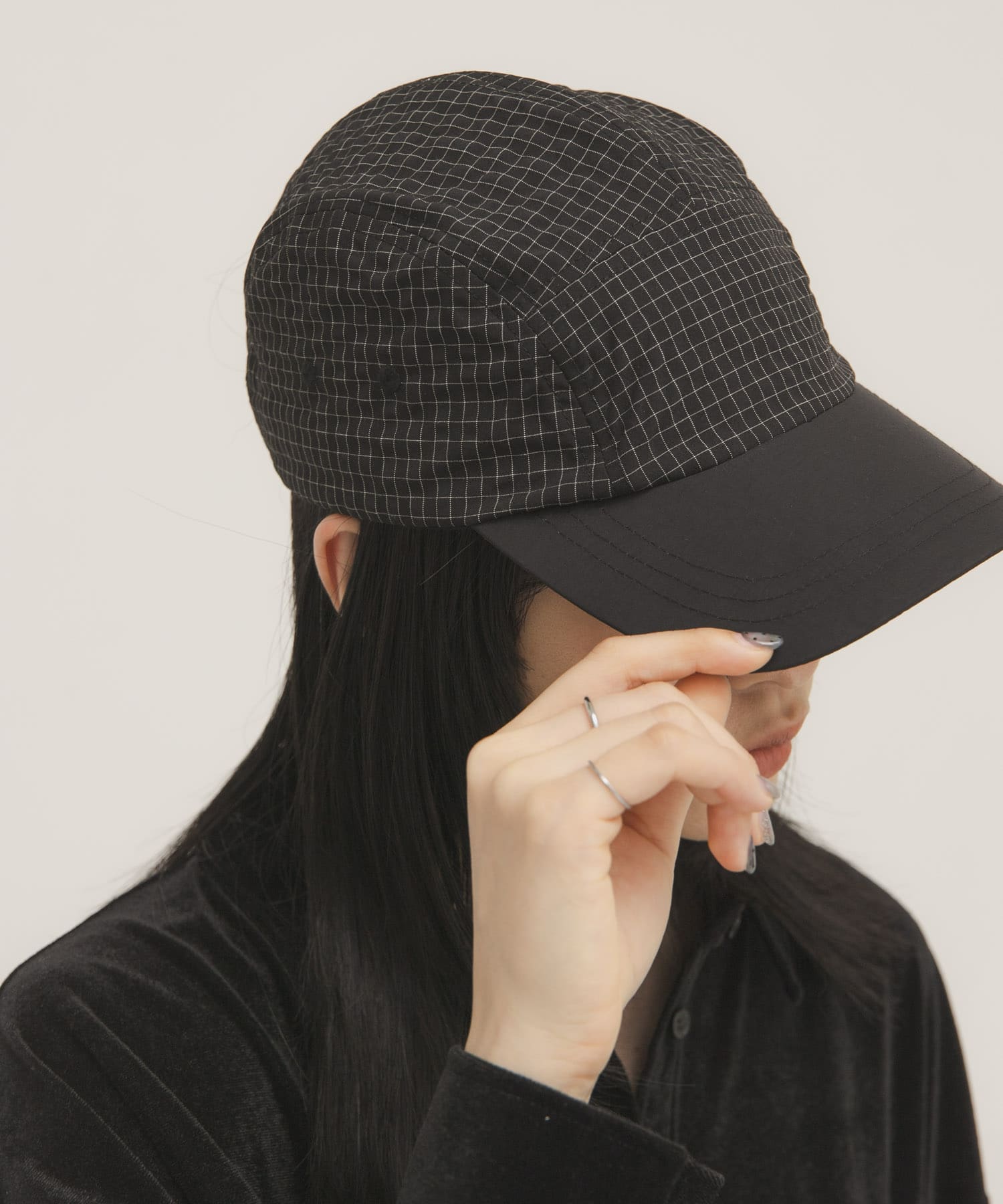 チェックCAP BLACK One