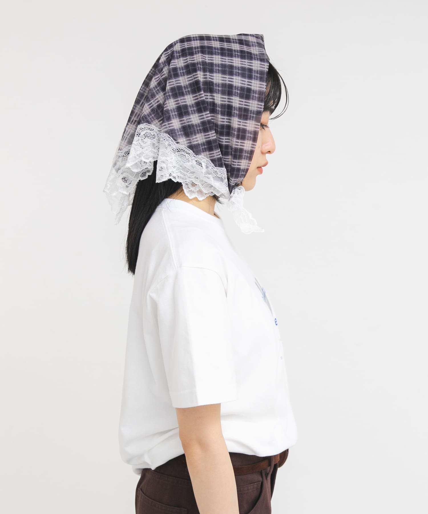 シアーチェックレーススカーフ