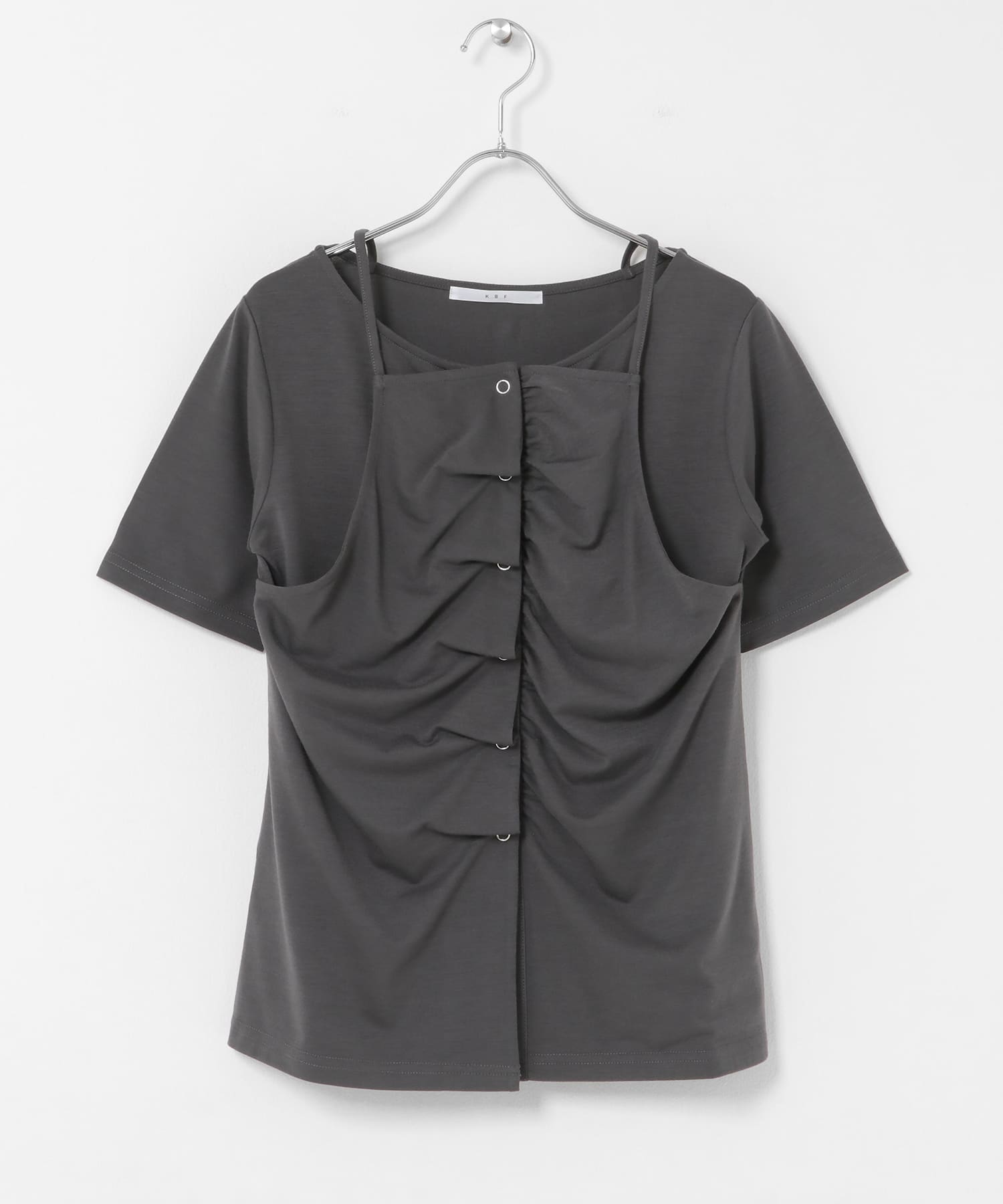 アシメタックレイヤードTEE CHARCOAL One