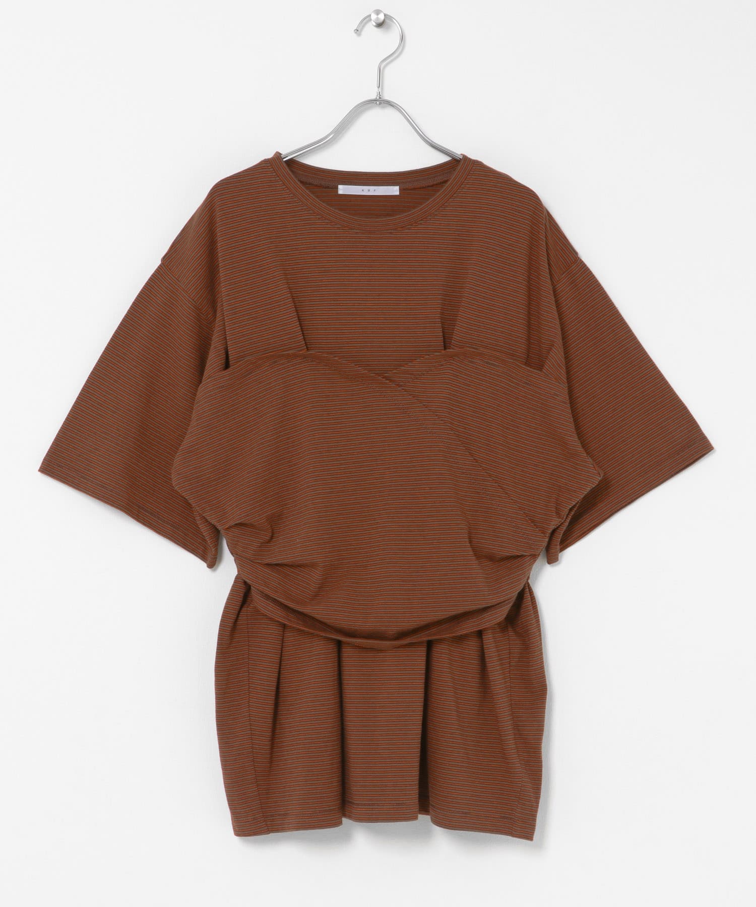 ビスチェデザインBIGボーダーTEE BROWN×ORG One