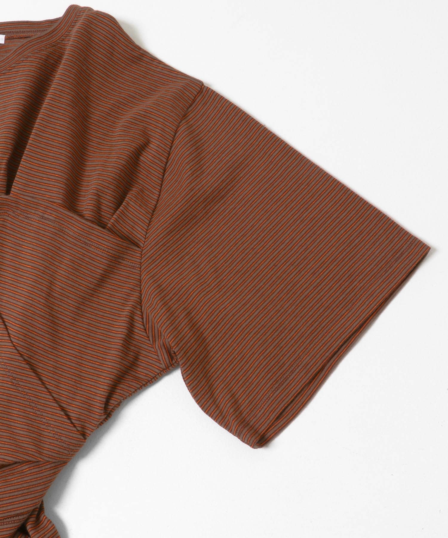 ビスチェデザインBIGボーダーTEE BROWN×ORG One