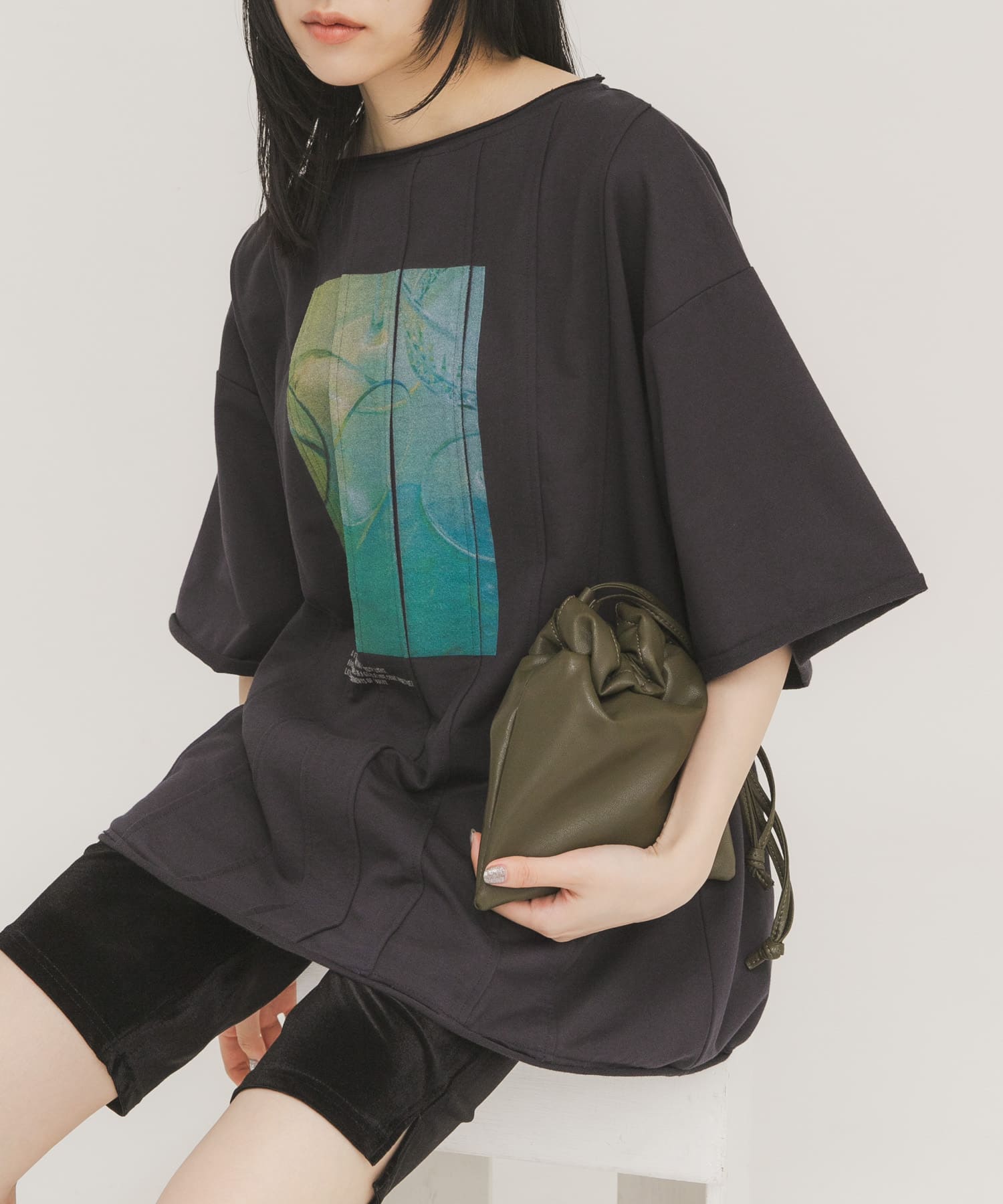 ピンタックフォトプリントTEE