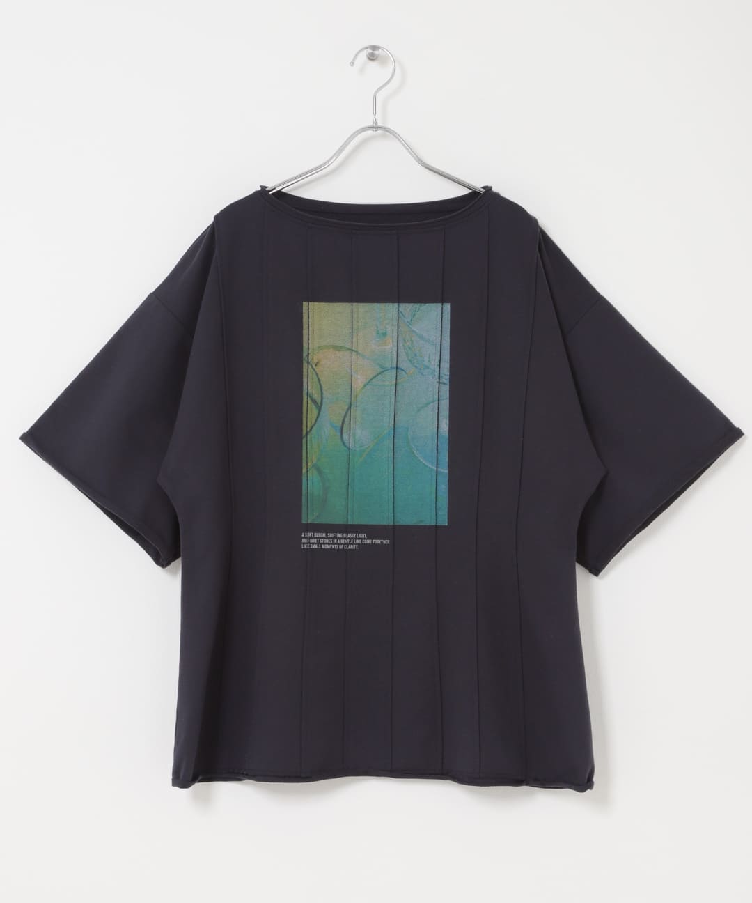 ピンタックフォトプリントTEE NAVY One