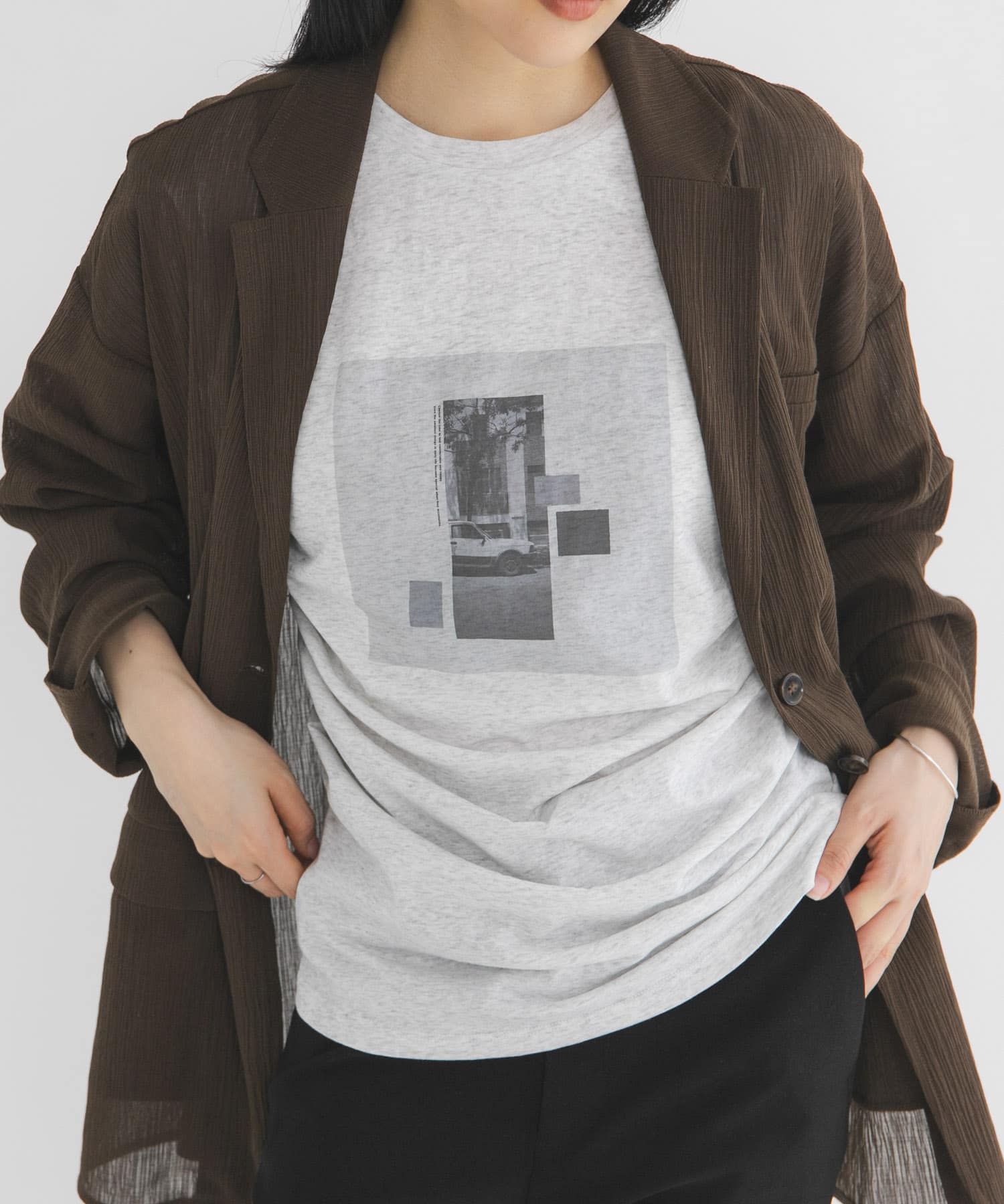 ドレーププリントTEE