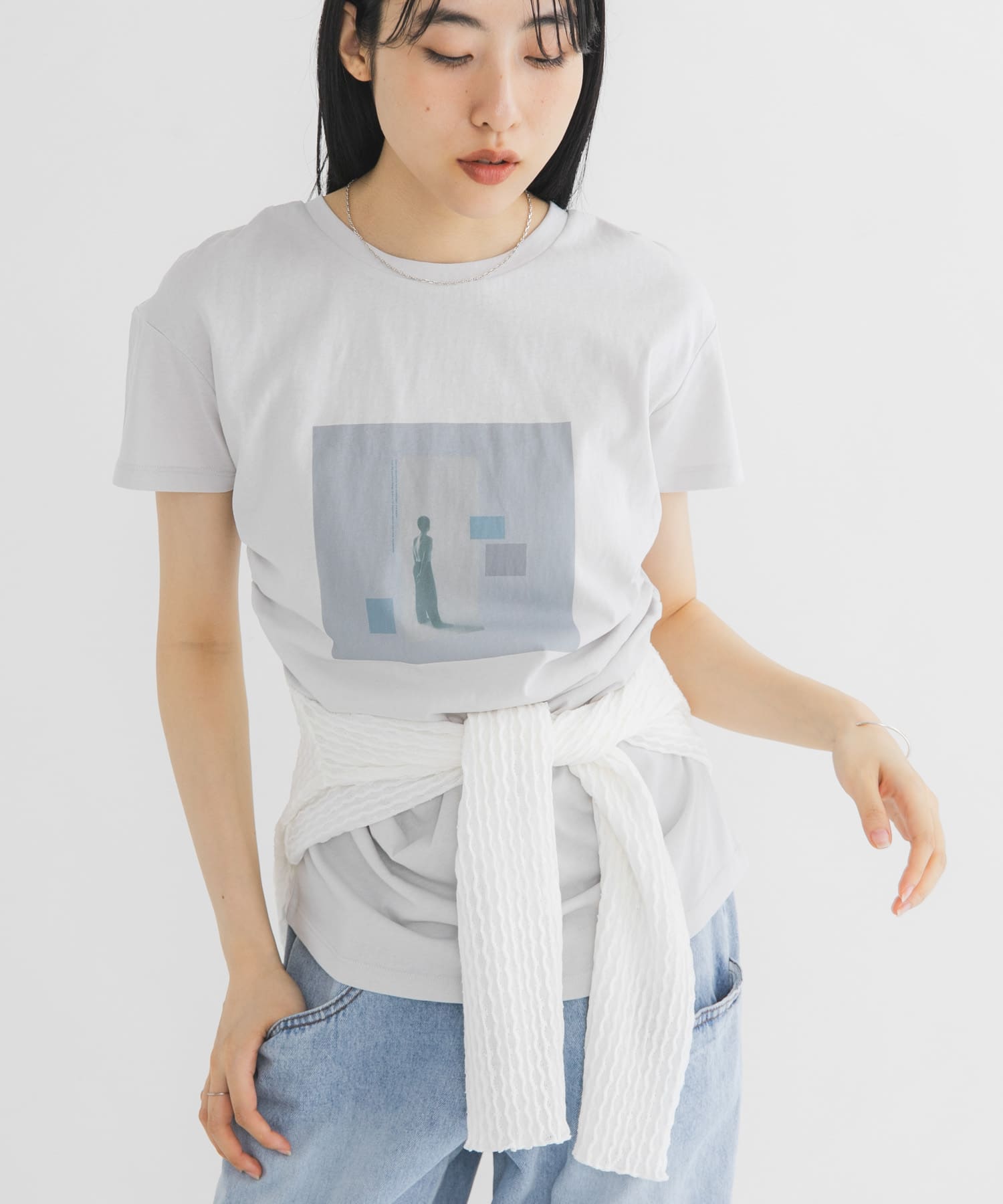 ドレーププリントTEE