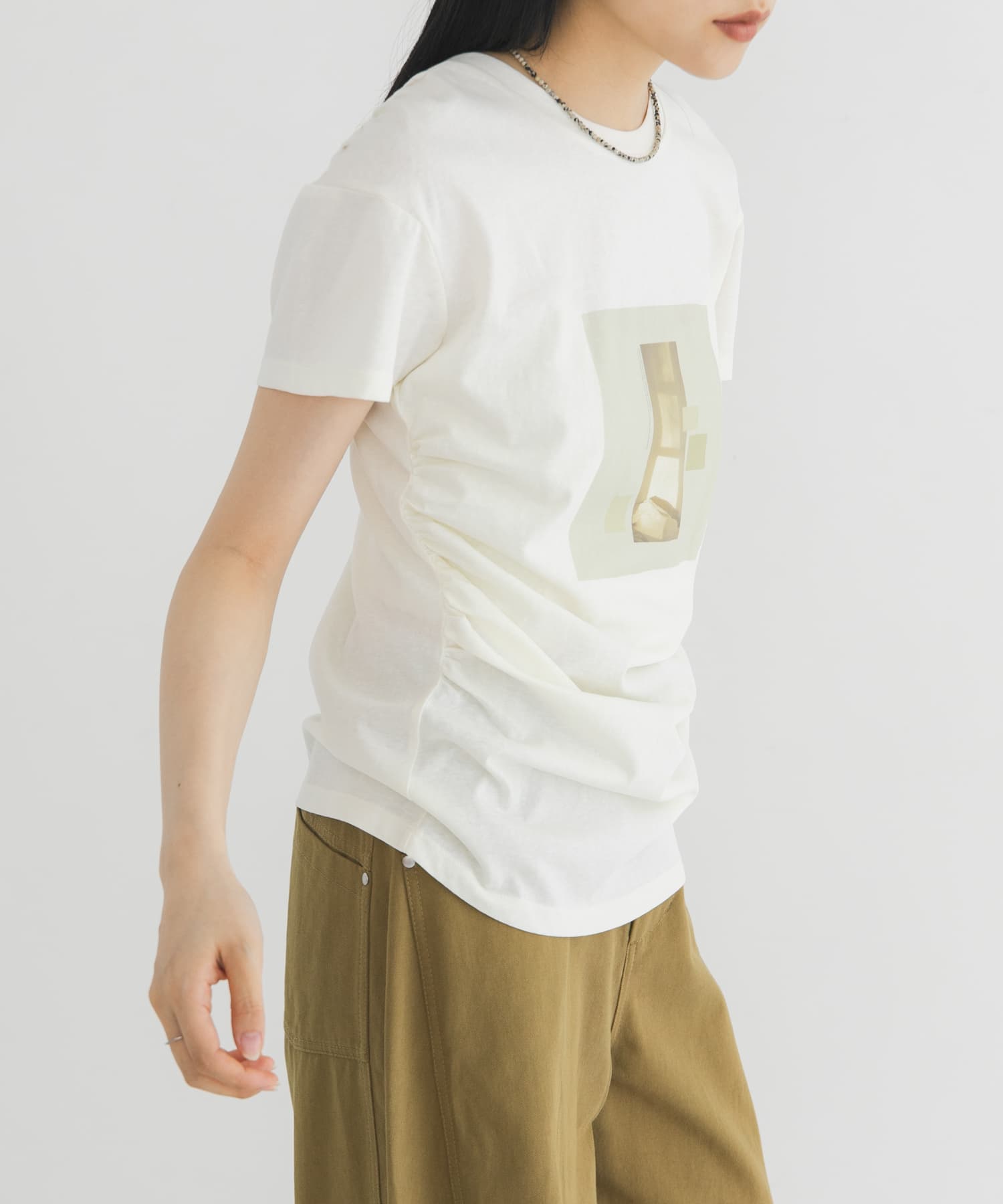 ドレーププリントTEE