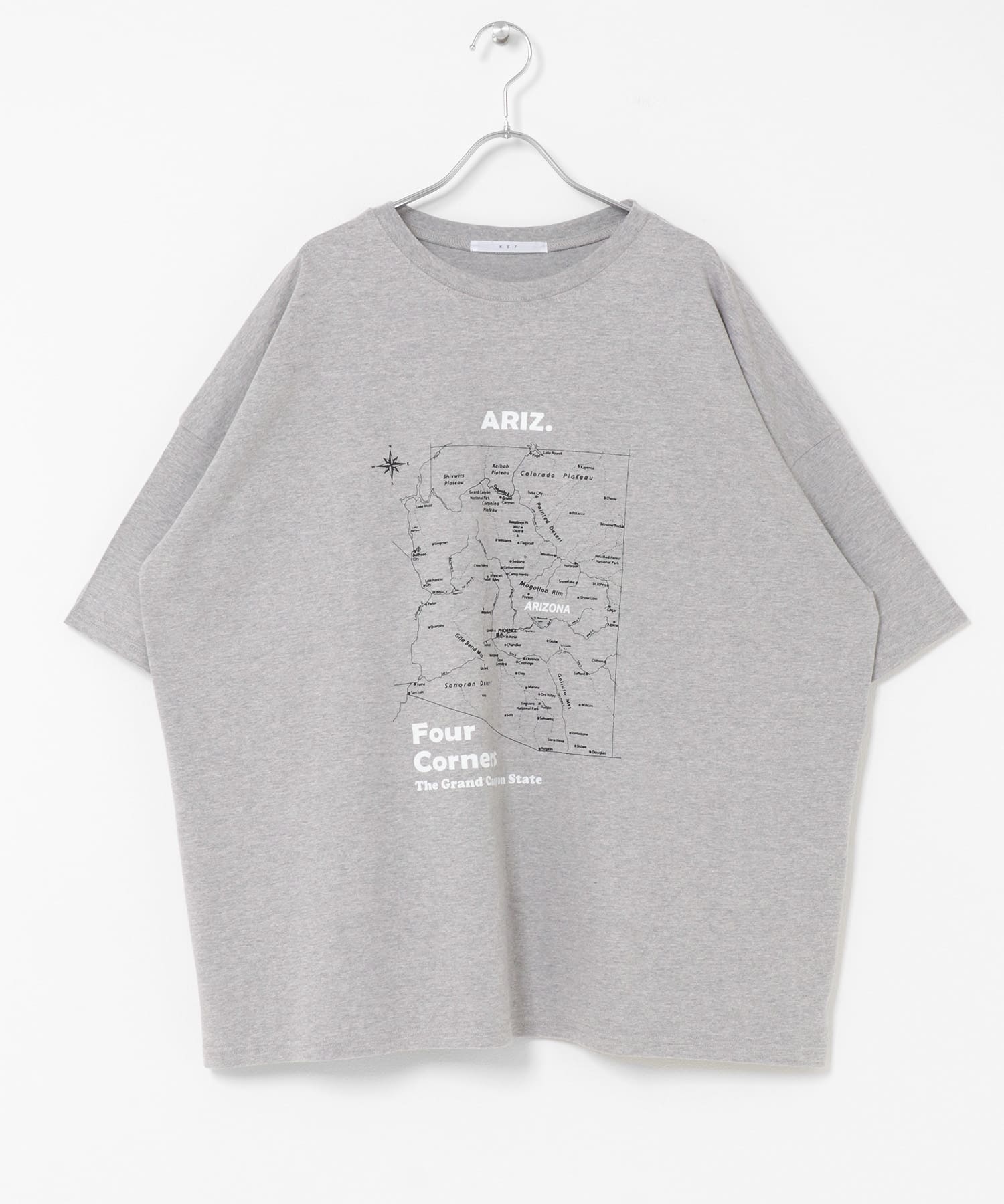オーバーサイズプリントTEE TOP GRAY One