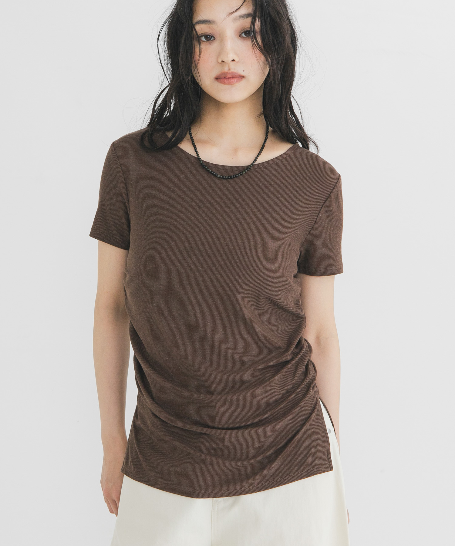 シャーリングスリットTEE