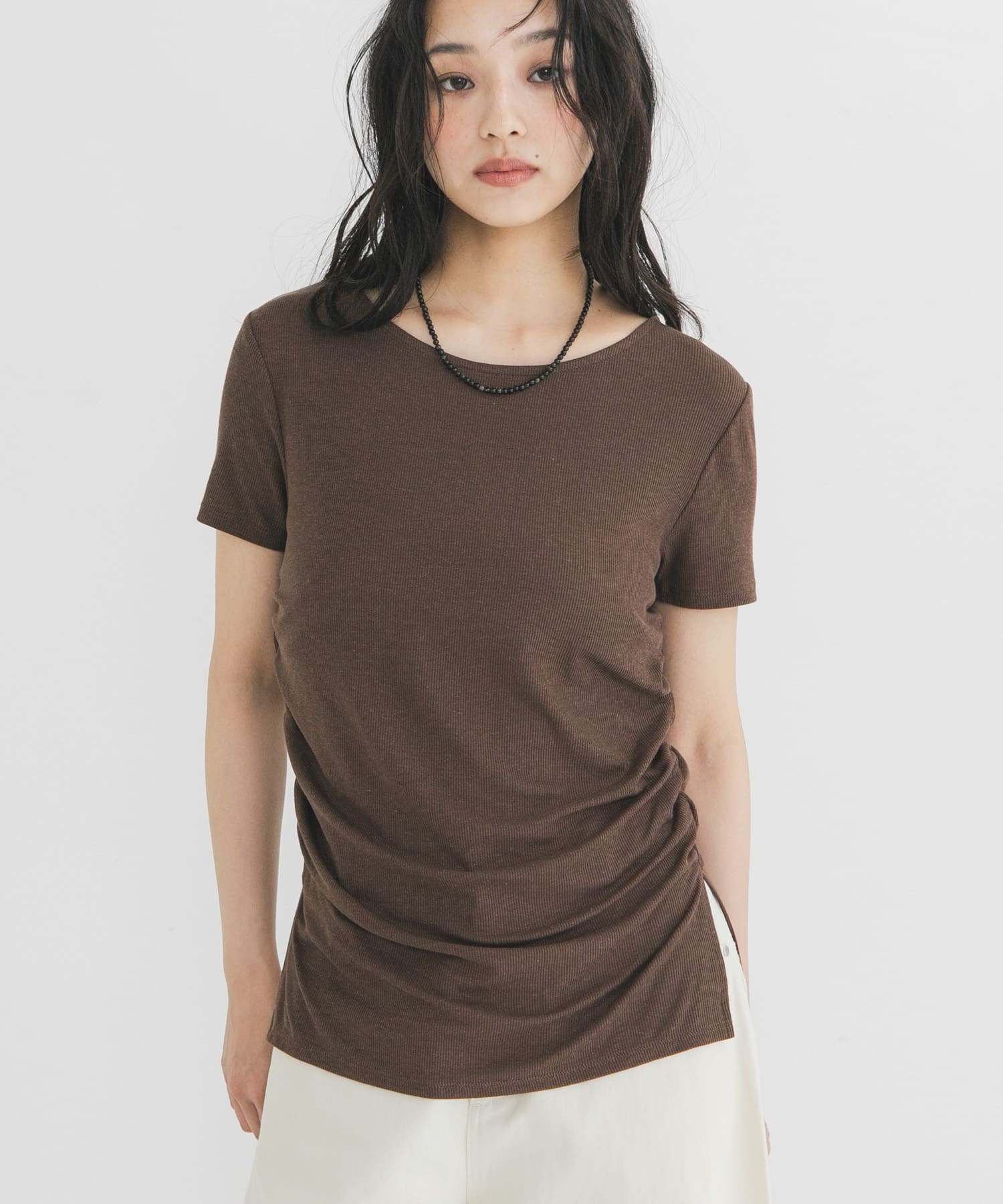 シャーリングスリットTEE