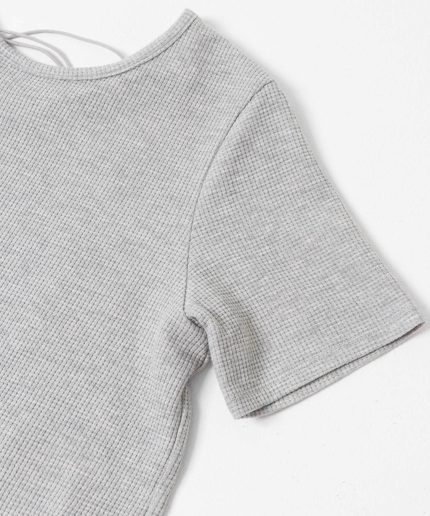 2WAYレースアップトップス TOP GRAY One
