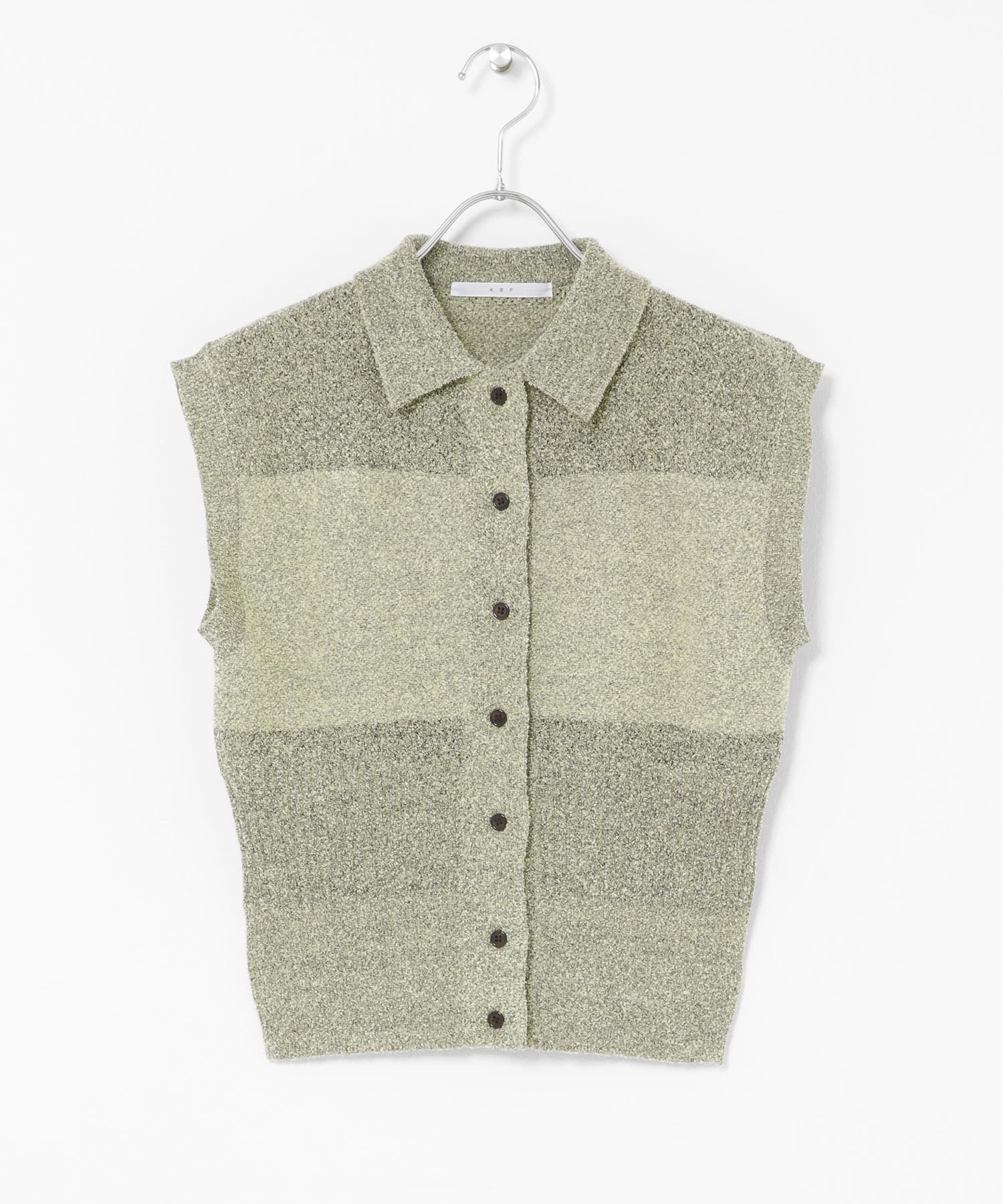 スリーブレスニットシャツ BEIGE MIX One
