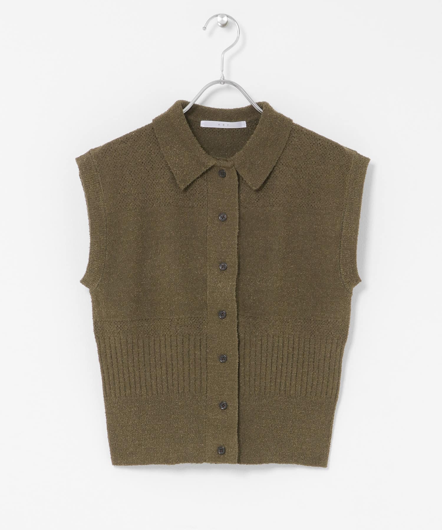 スリーブレスニットシャツ D.OLIVE One