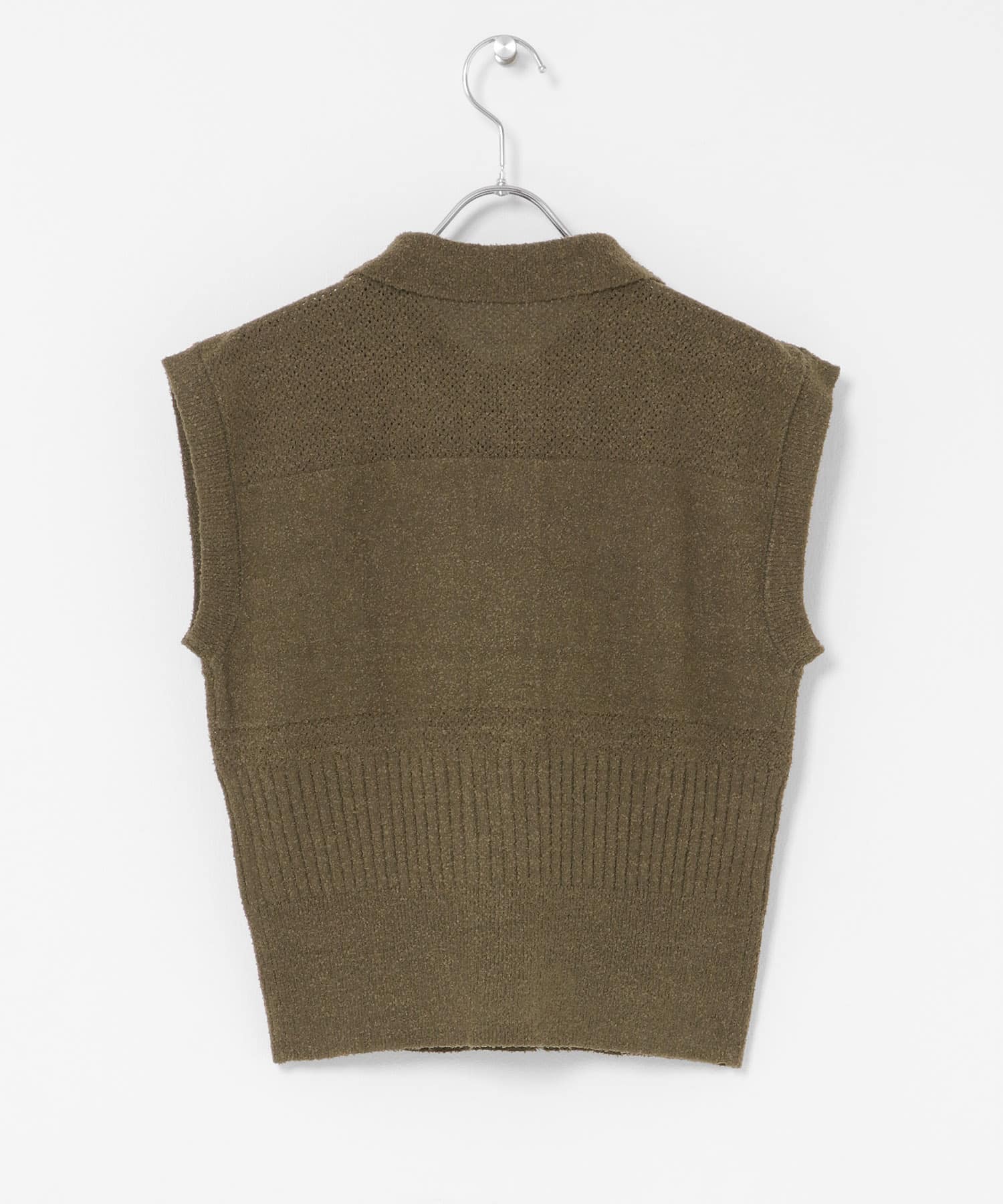 スリーブレスニットシャツ D.OLIVE One