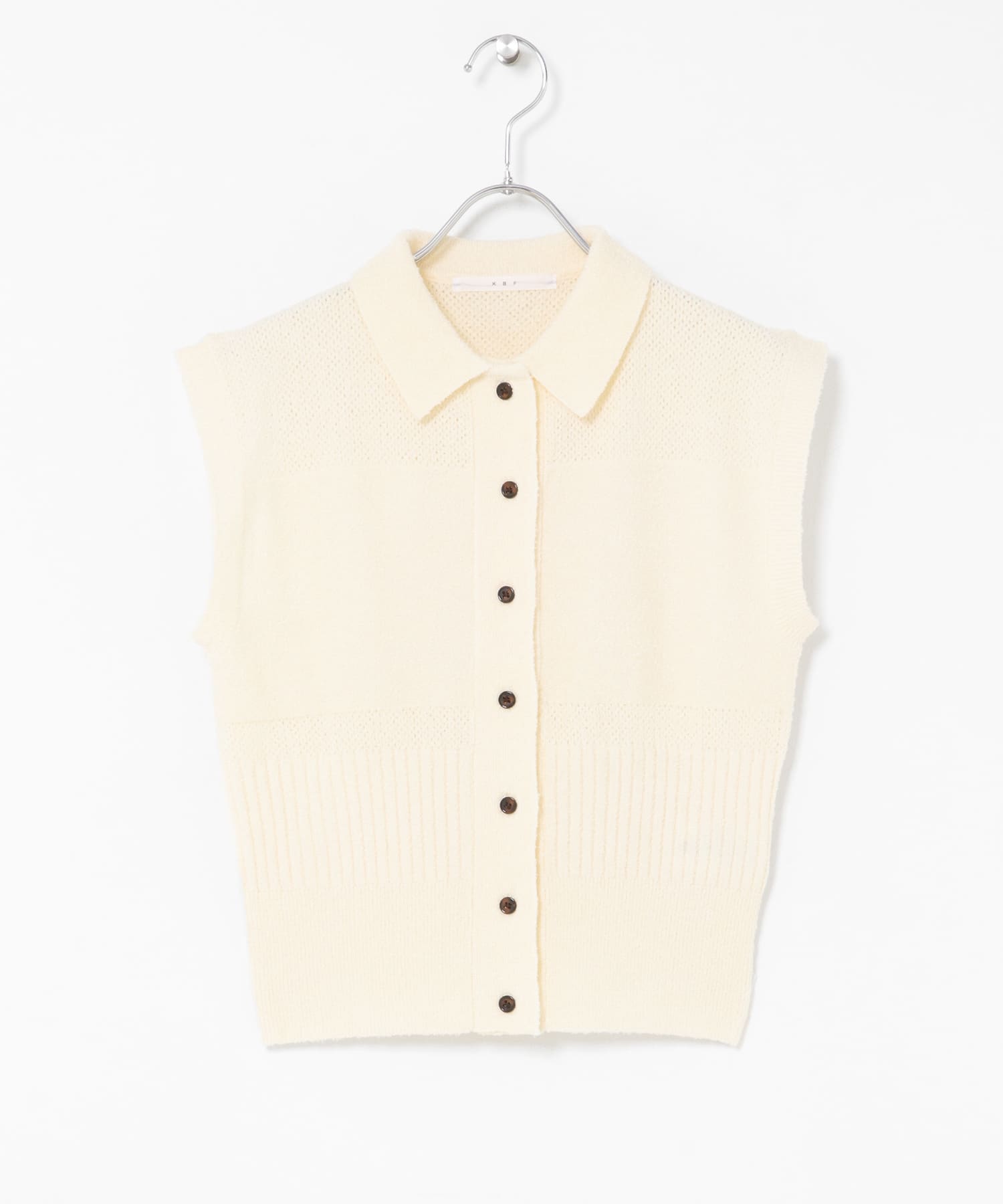 スリーブレスニットシャツ IVORY One