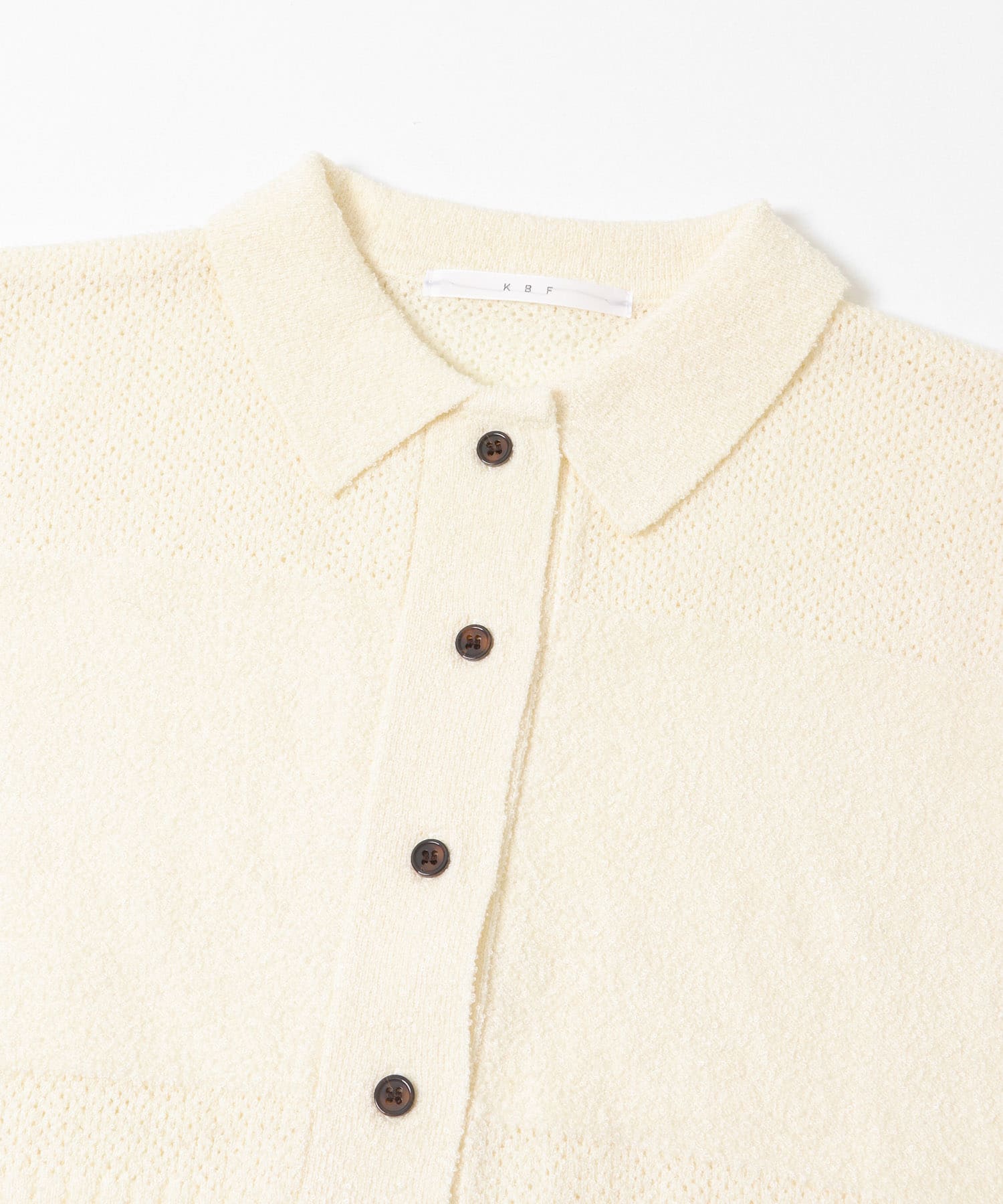 スリーブレスニットシャツ IVORY One