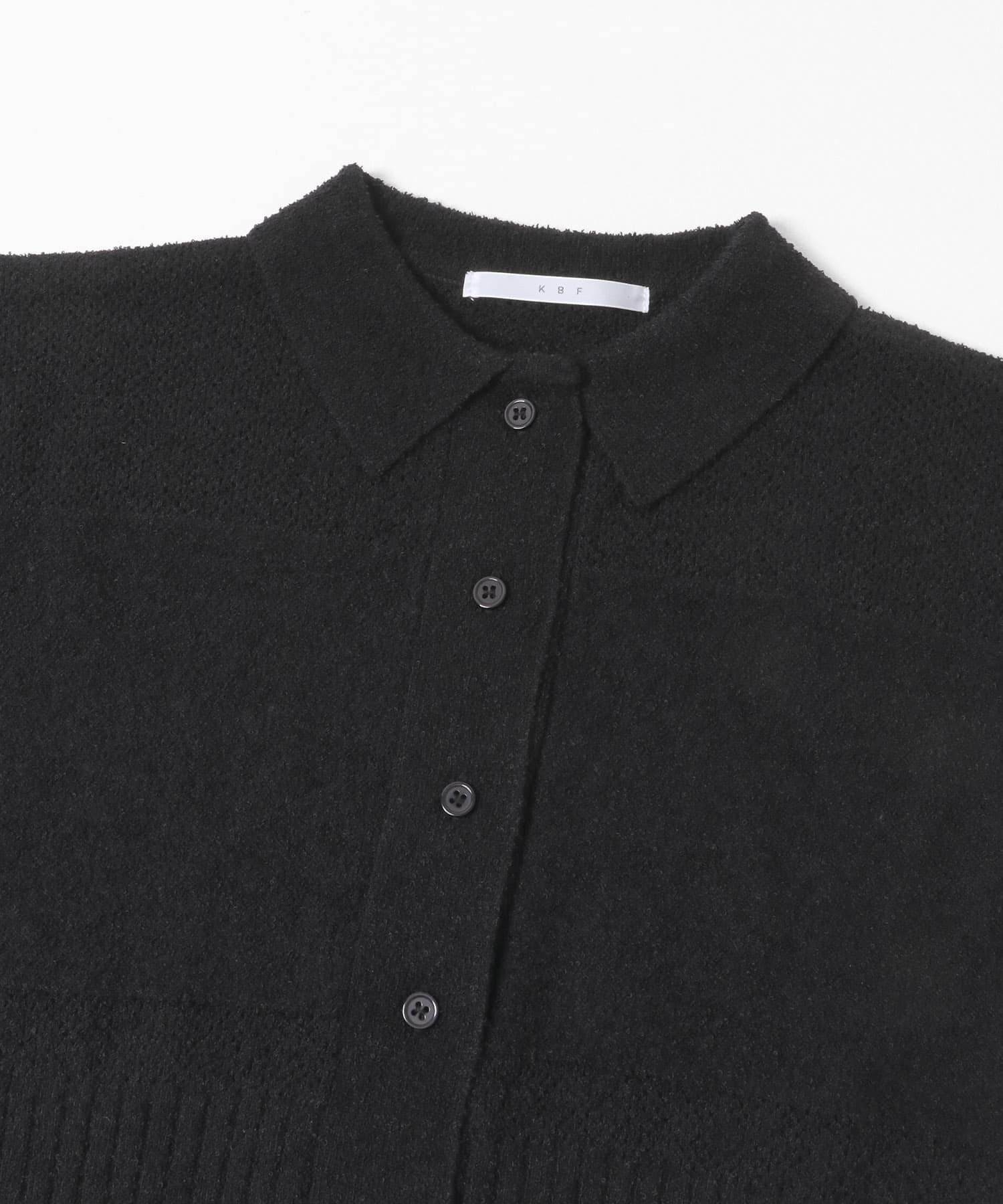 スリーブレスニットシャツ BLACK One