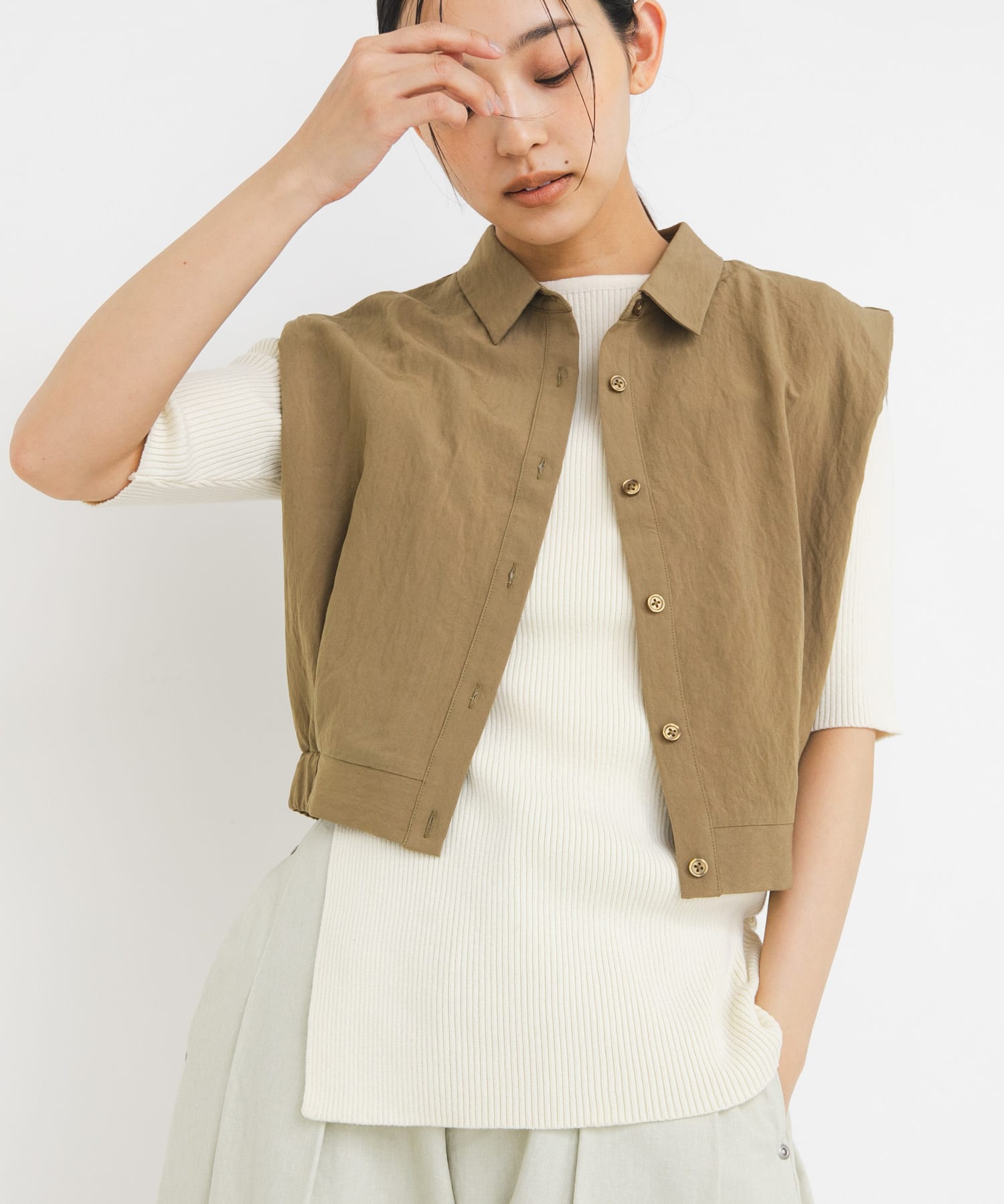 アシンメトリーRIBニット