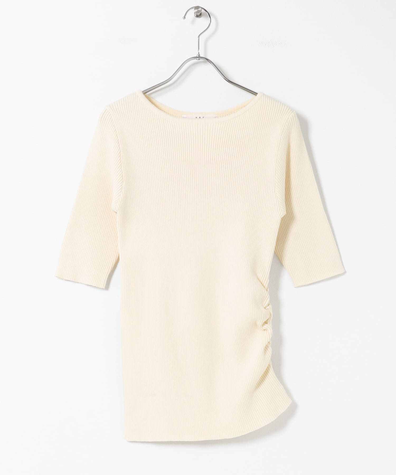 アシンメトリーRIBニット IVORY One