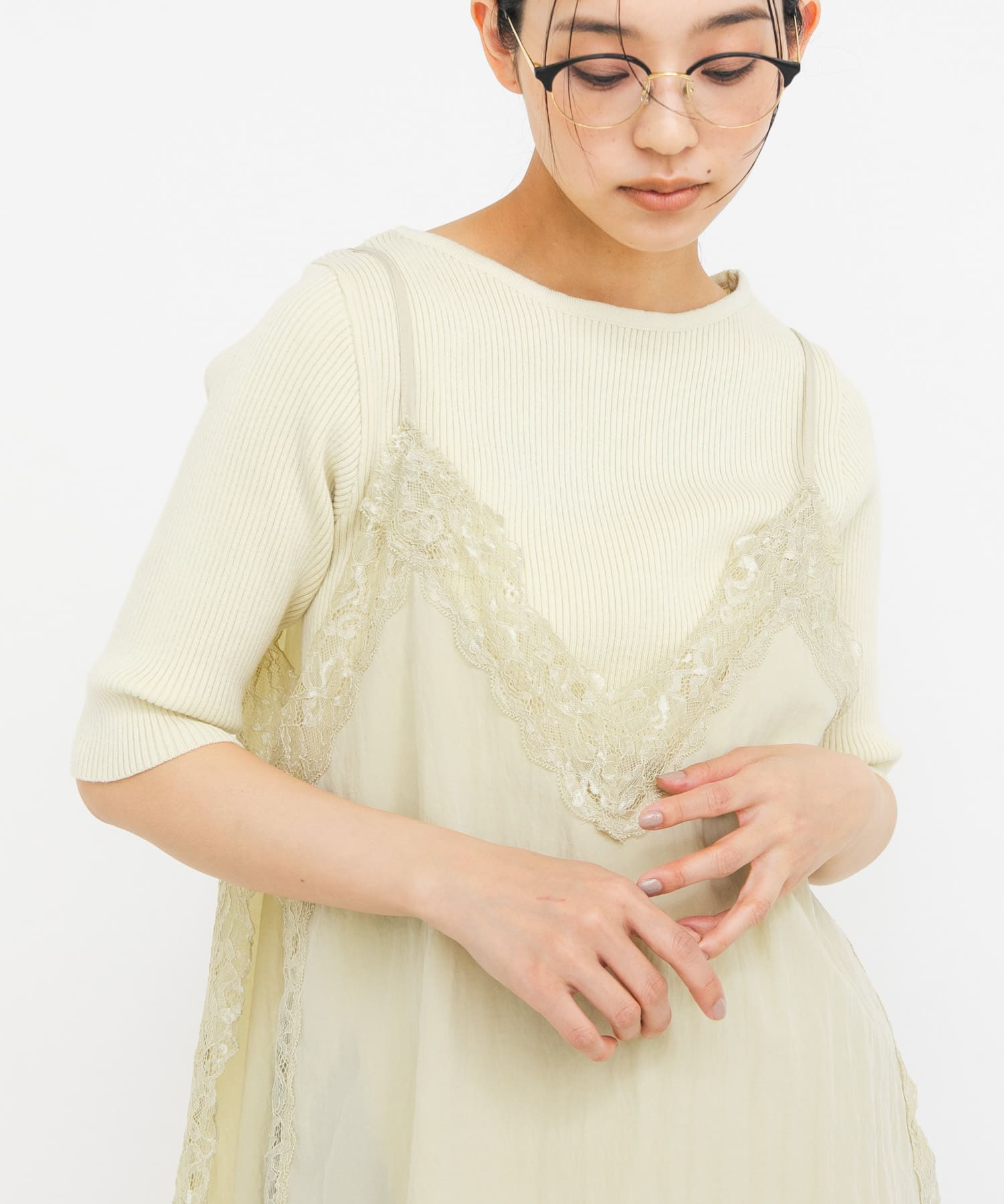 アシンメトリーRIBニット