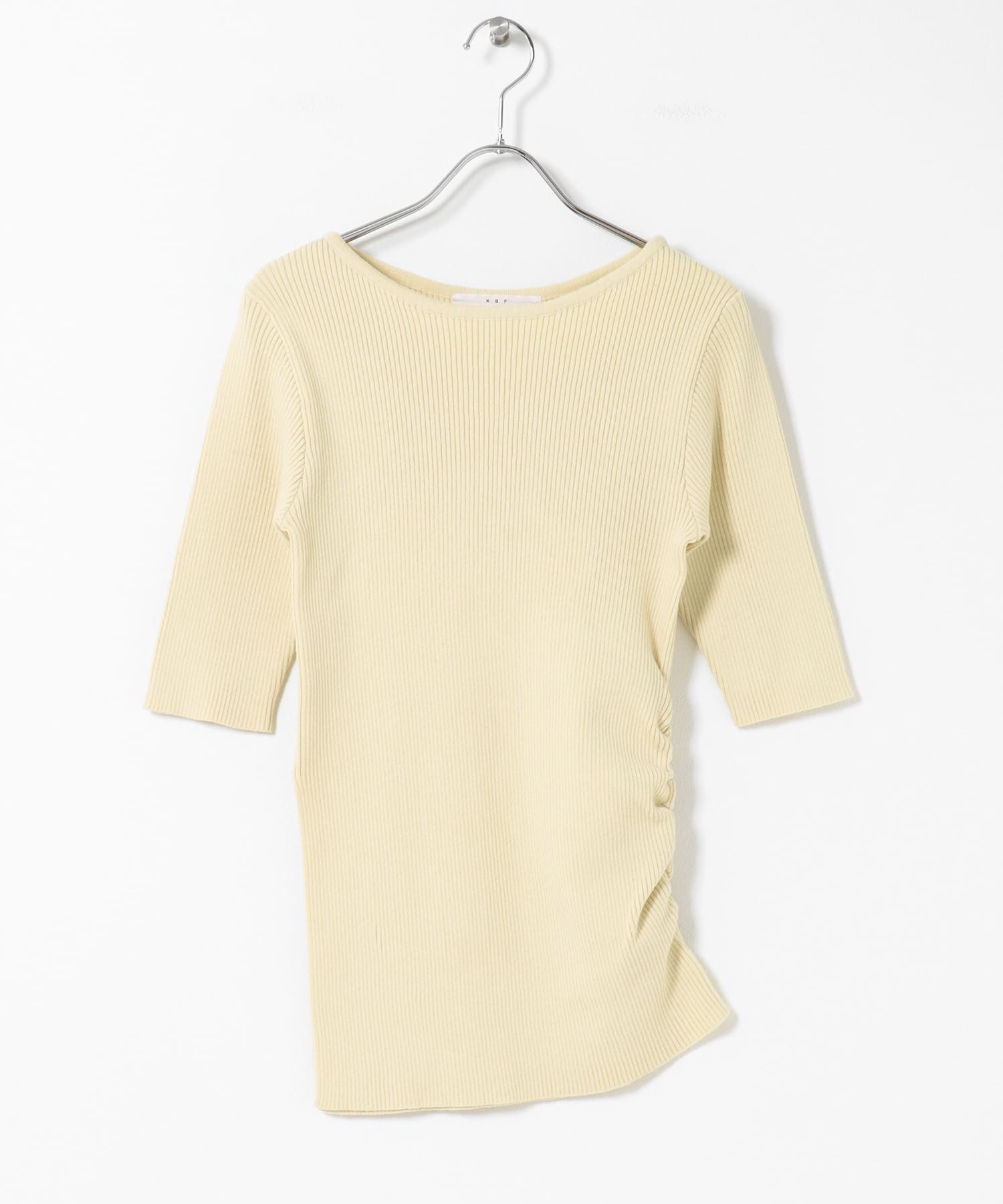 アシンメトリーRIBニット CHALK One