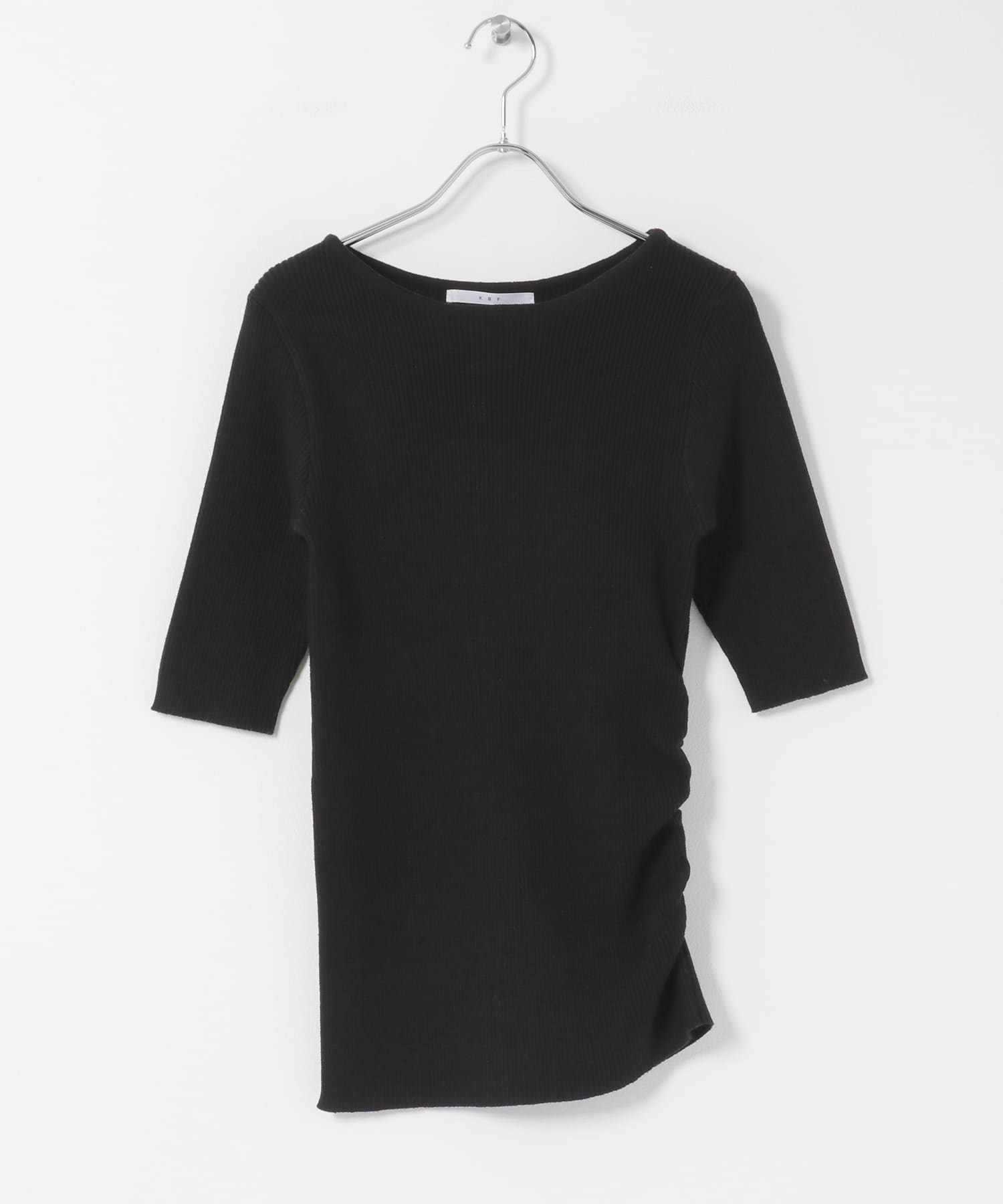 アシンメトリーRIBニット BLACK One