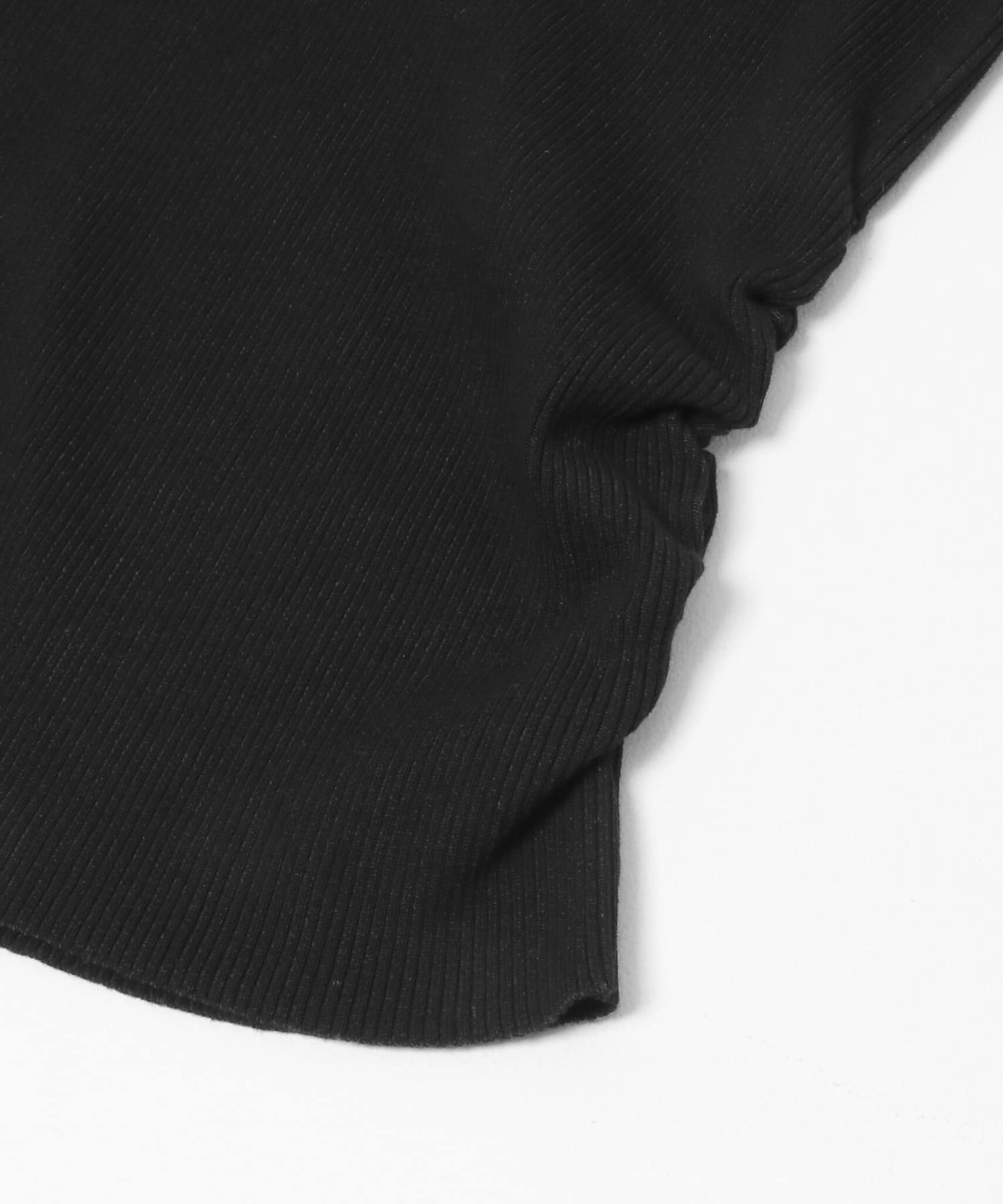 アシンメトリーRIBニット BLACK One