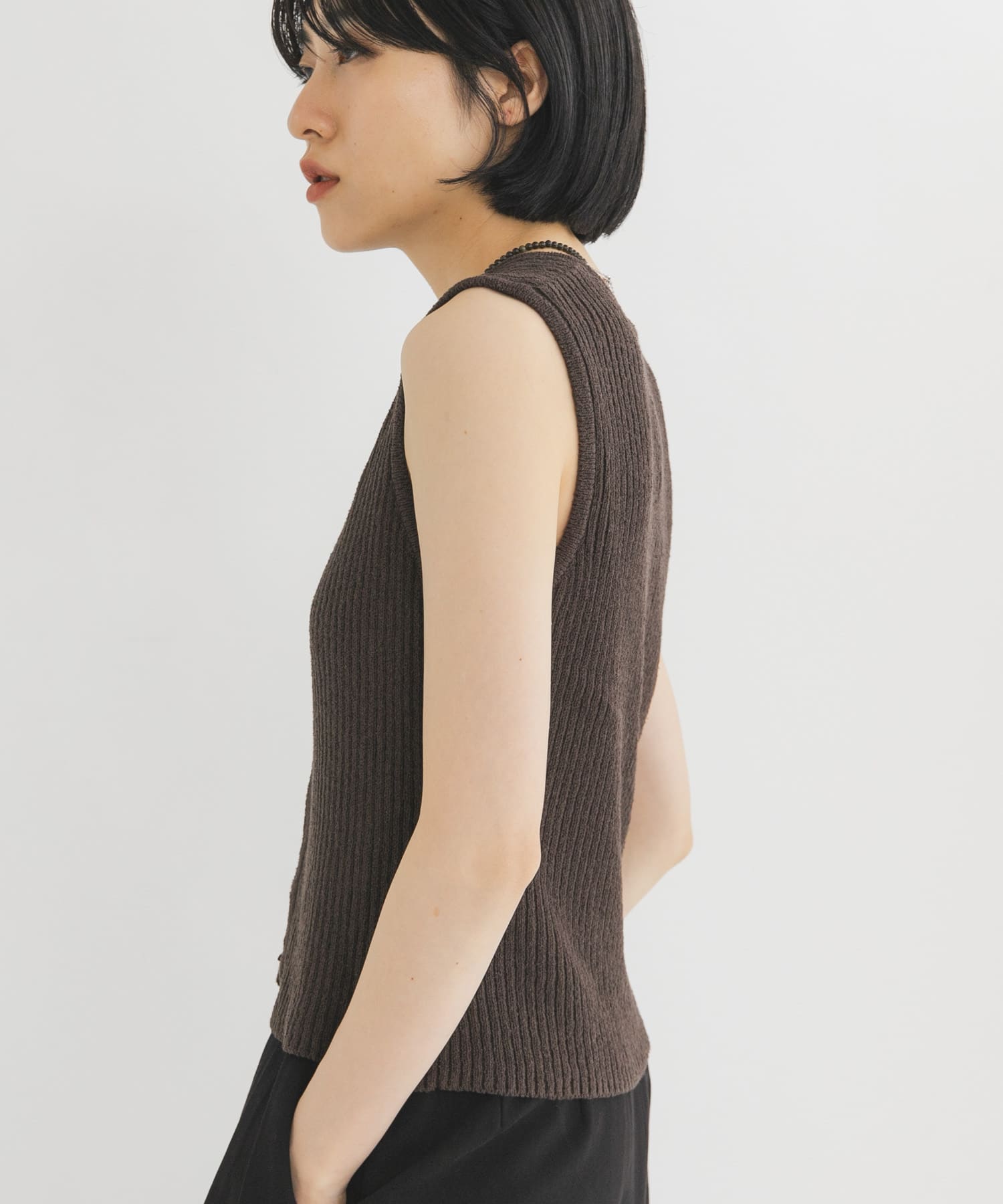ボタンアップRIBニットベスト(One BROWN): トップス｜URBAN RESEARCH