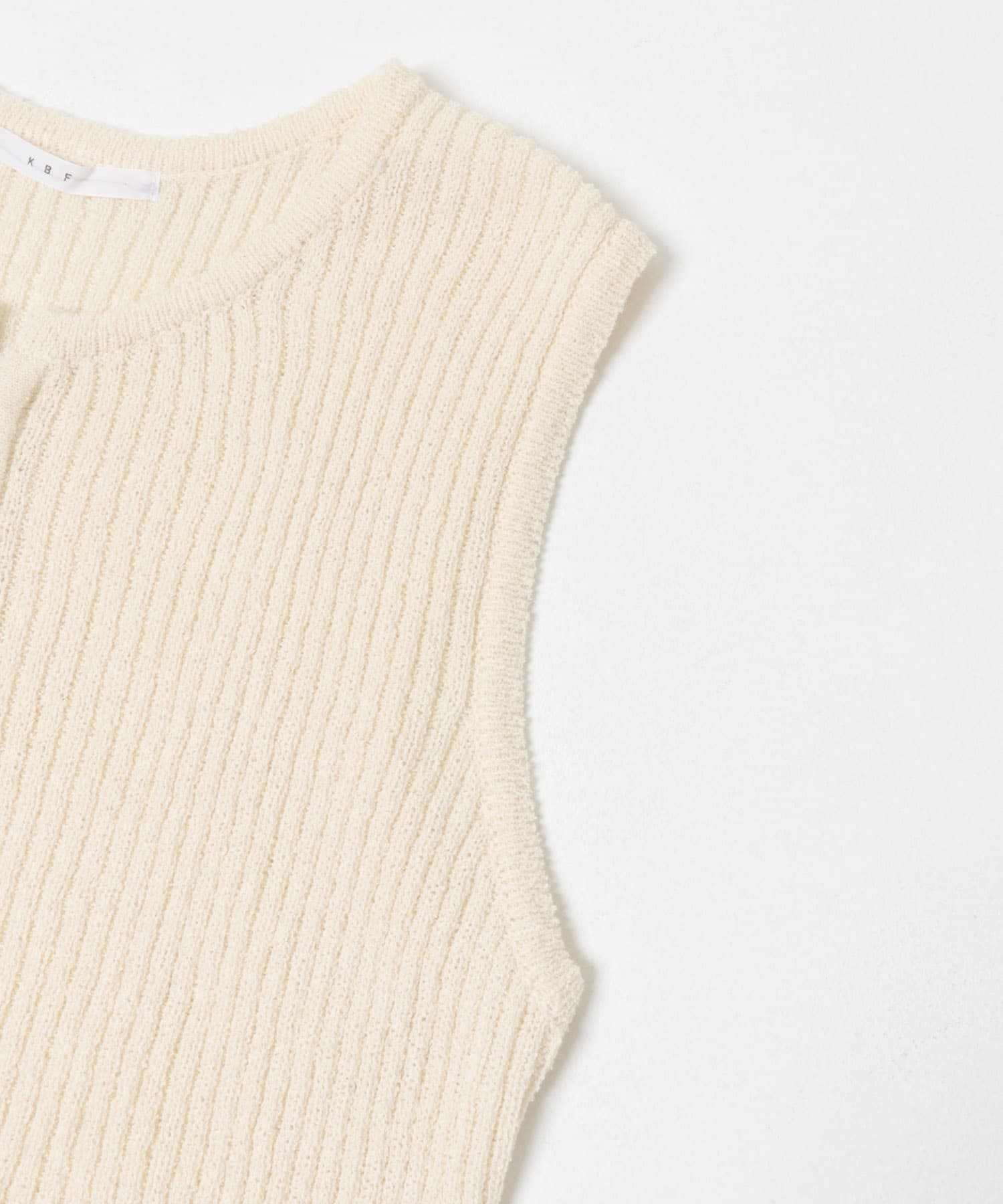 ボタンアップRIBニットベスト IVORY One