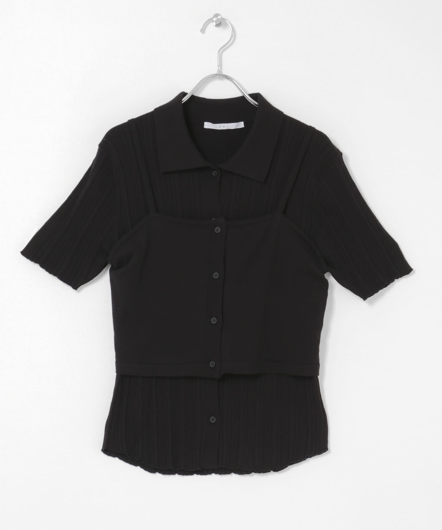 ビスチェSETニットシャツ BLACK One