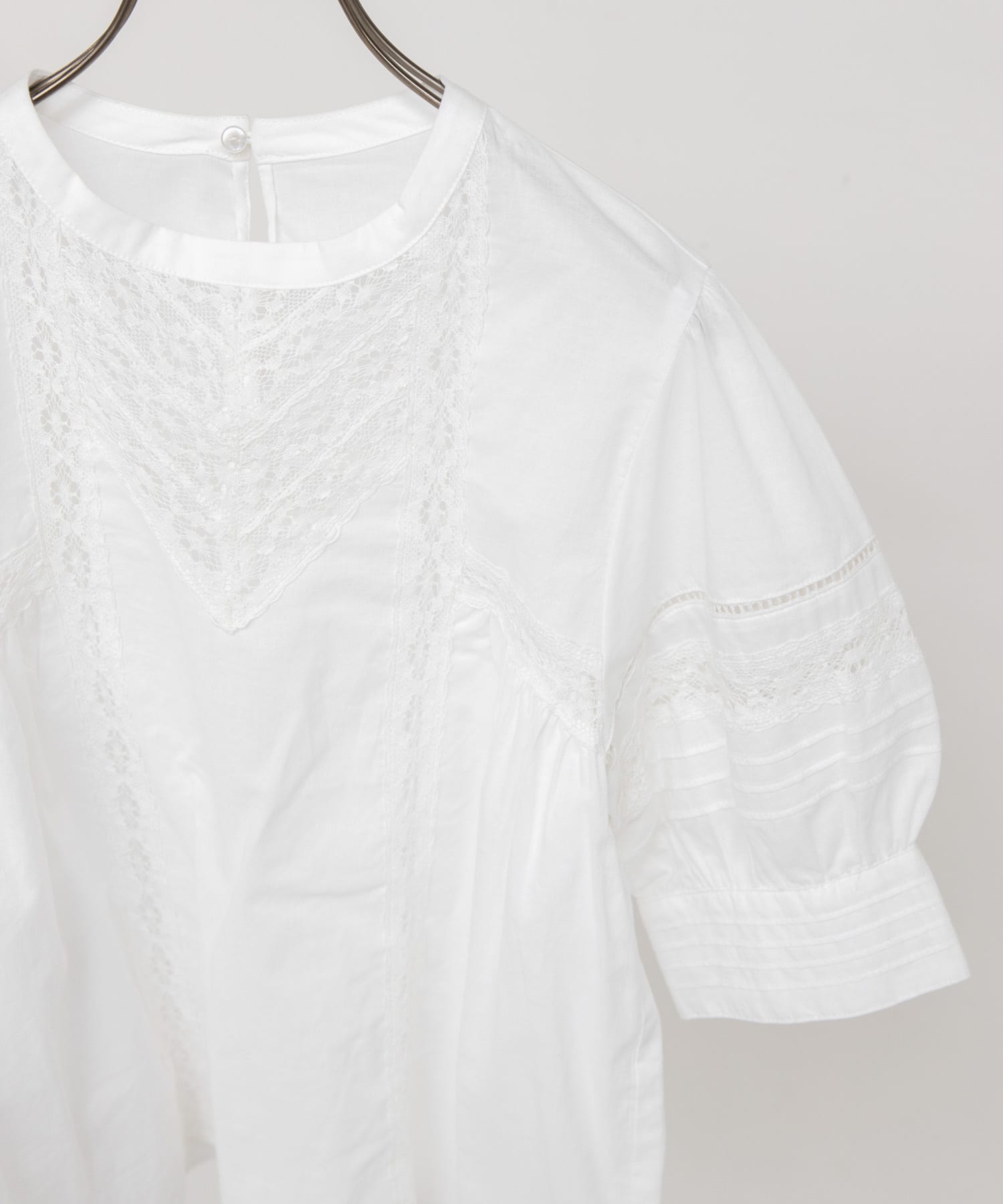 MIXレースディティールブラウス